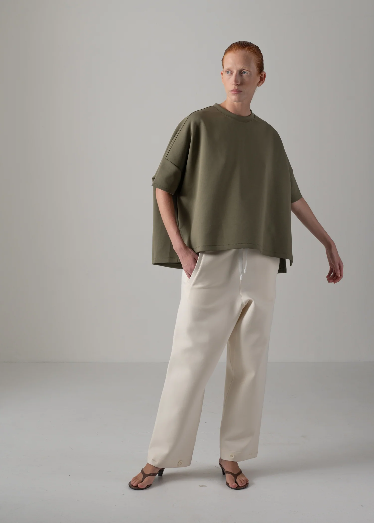 44 LANA TROUSERS / AIRY COTTON DOUBLE JERSEY - C14 - Image 15