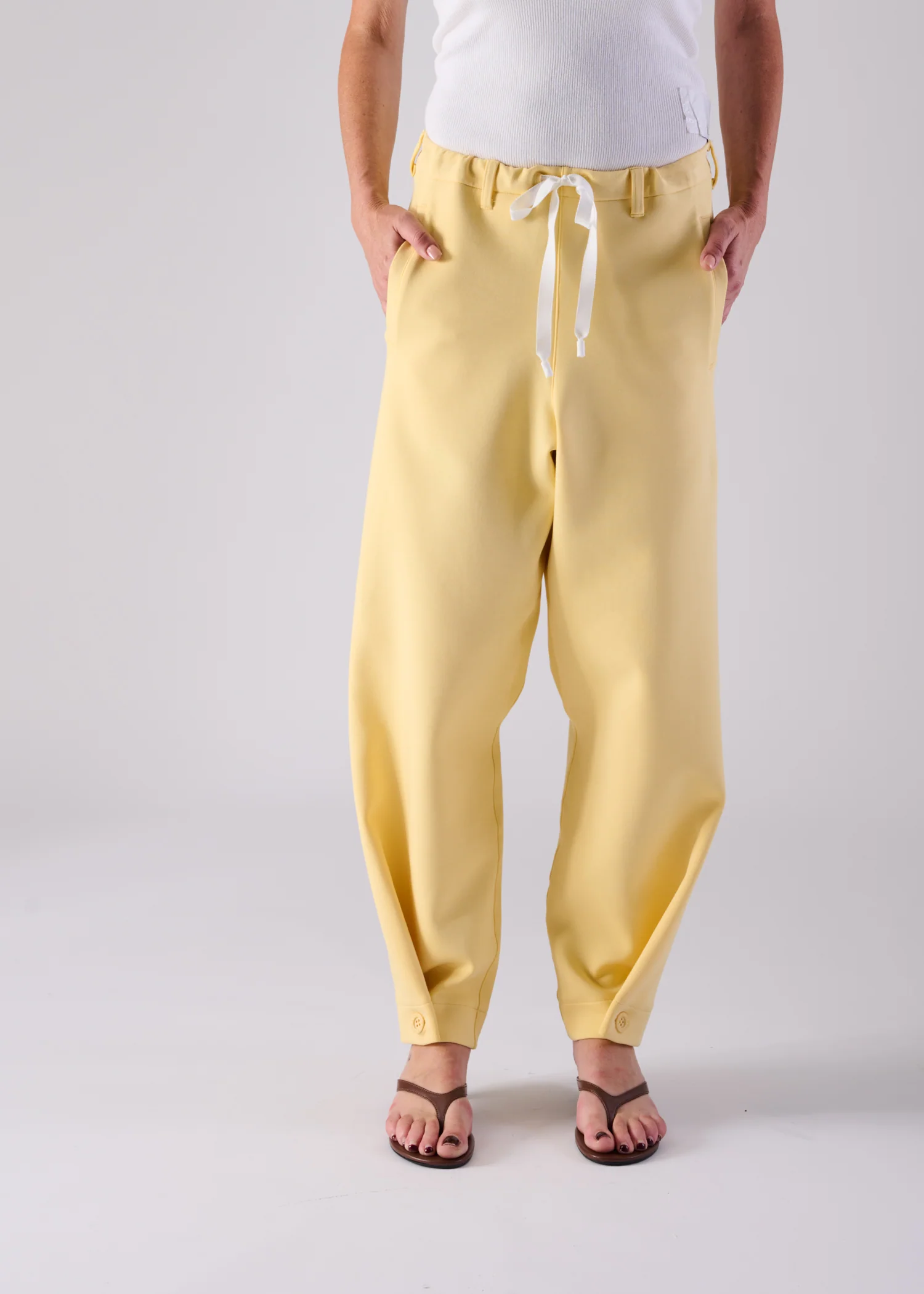 44 LANA TROUSERS / AIRY COTTON DOUBLE JERSEY - C14 - Image 4