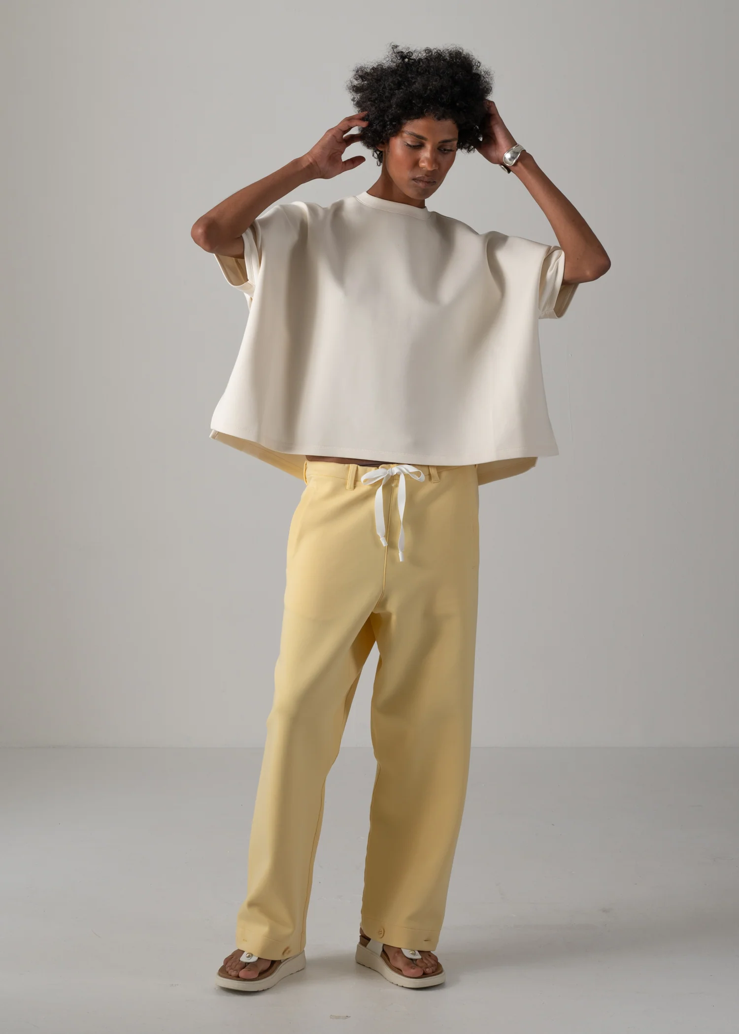44 LANA TROUSERS / AIRY COTTON DOUBLE JERSEY - C14 - Image 7