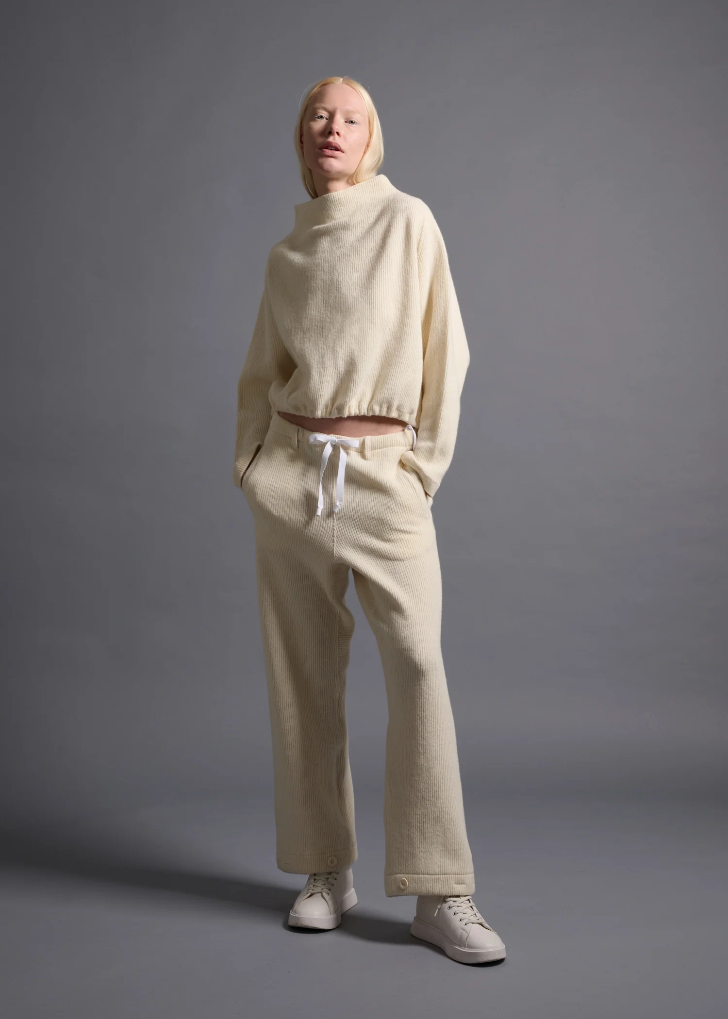 50 LANA TROUSERS / CHUNKY RIB JERSEY - C13 - Image 17