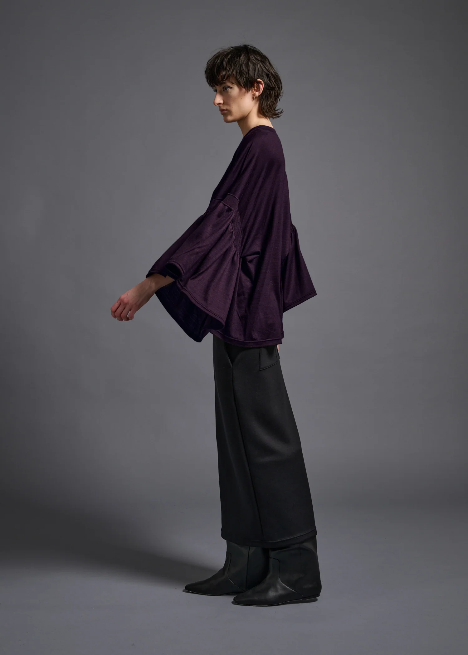 39 LAURA GATHERED SLV TOP / HIGH GAUGE PURE WOOL JERSEY - C13 - Image 18