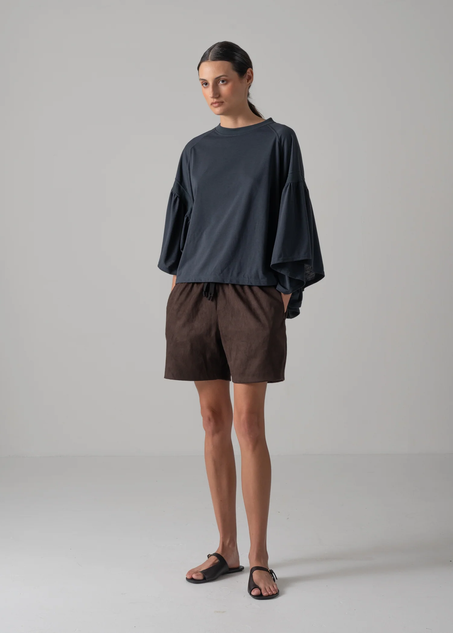 36 LAURA GATHERED SLV TOP / RECYCLED PE JERSEY - C14 - Image 10
