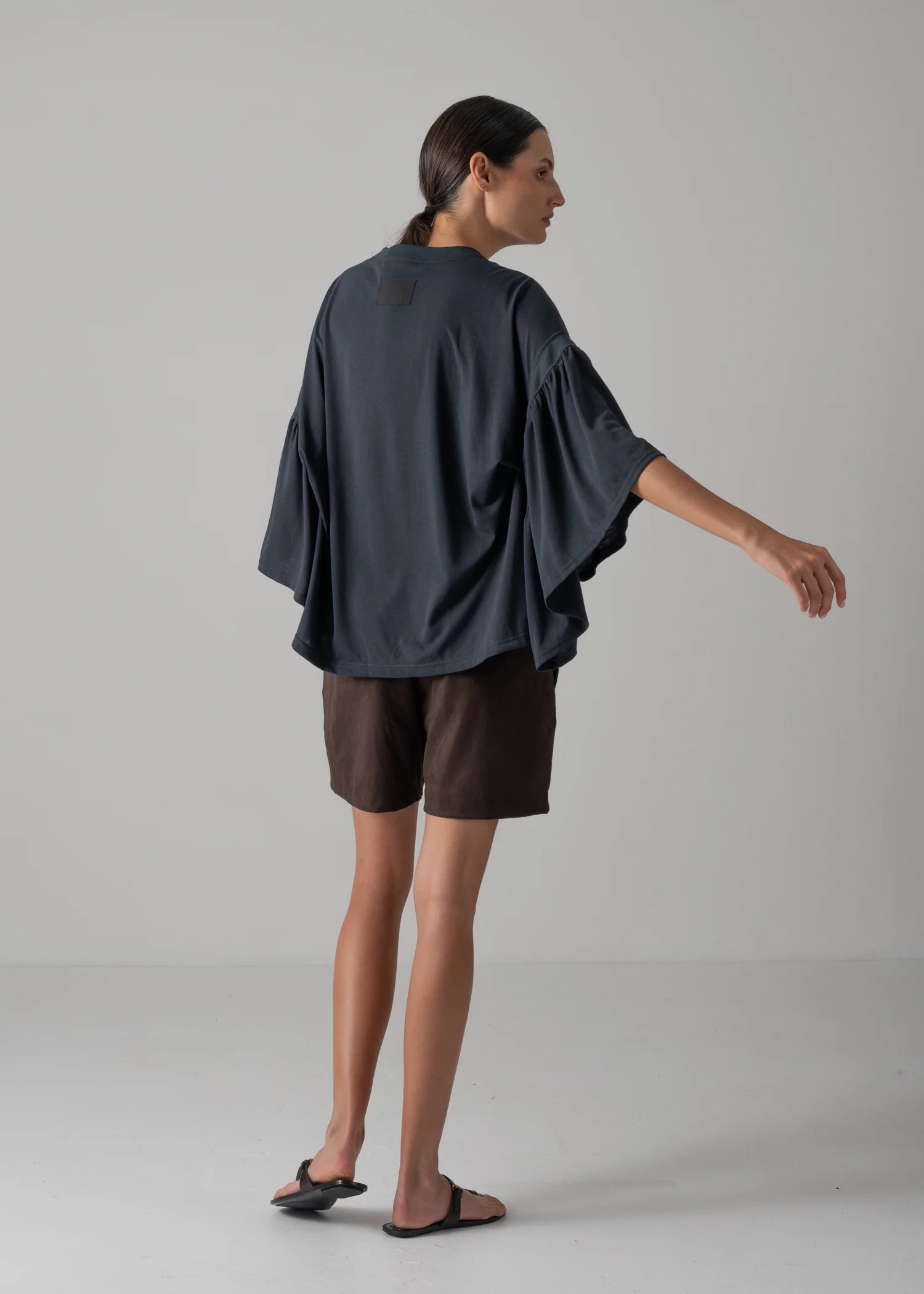 36 LAURA GATHERED SLV TOP / RECYCLED PE JERSEY - C14 - Image 11