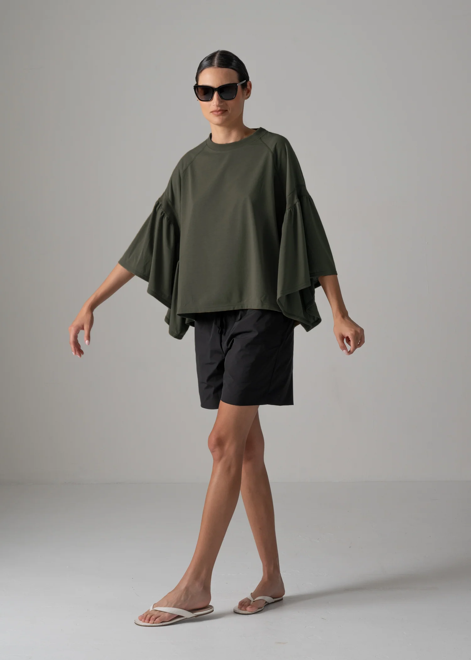 36 LAURA GATHERED SLV TOP / RECYCLED PE JERSEY - C14 - Image 13