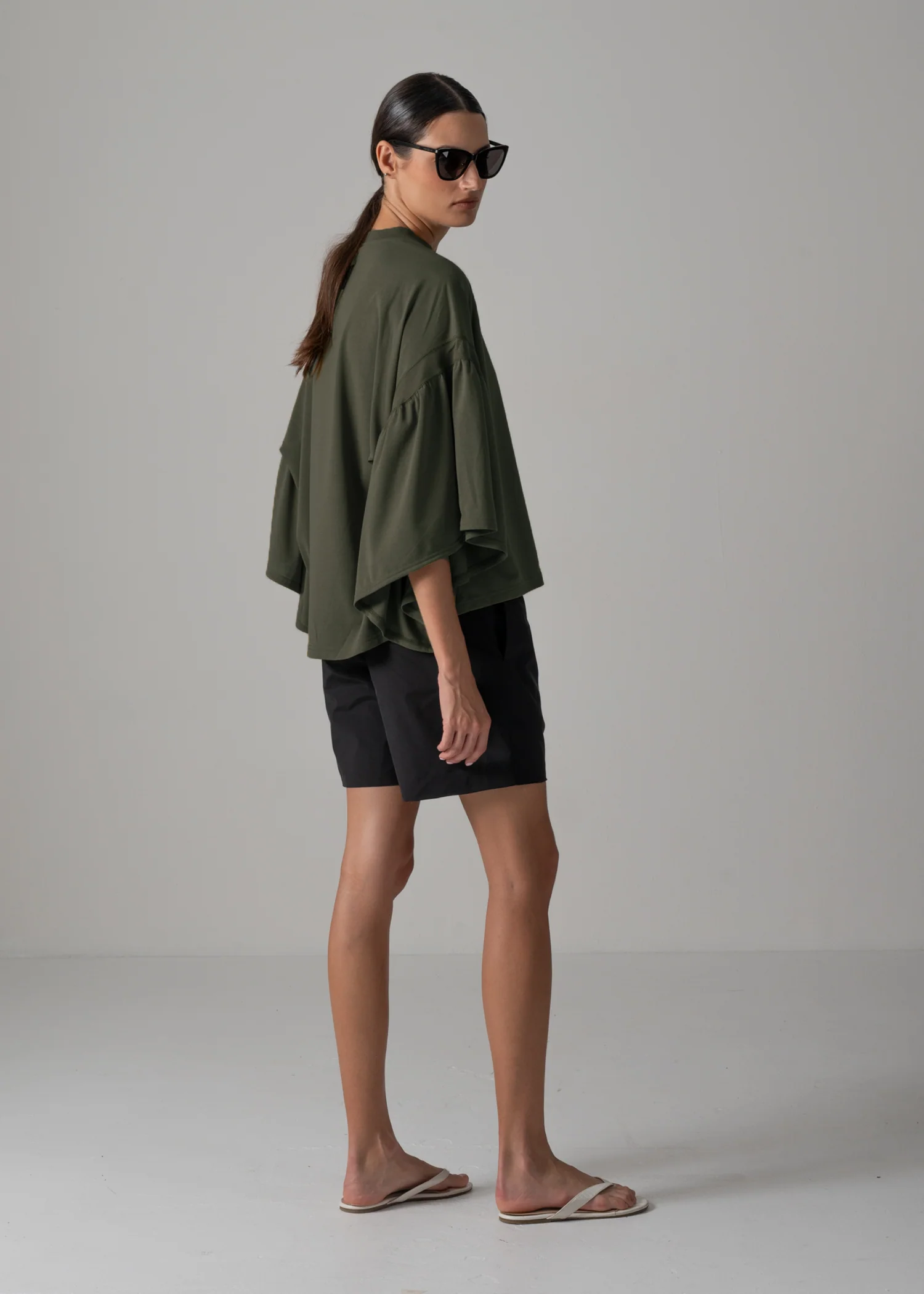 36 LAURA GATHERED SLV TOP / RECYCLED PE JERSEY - C14 - Image 14