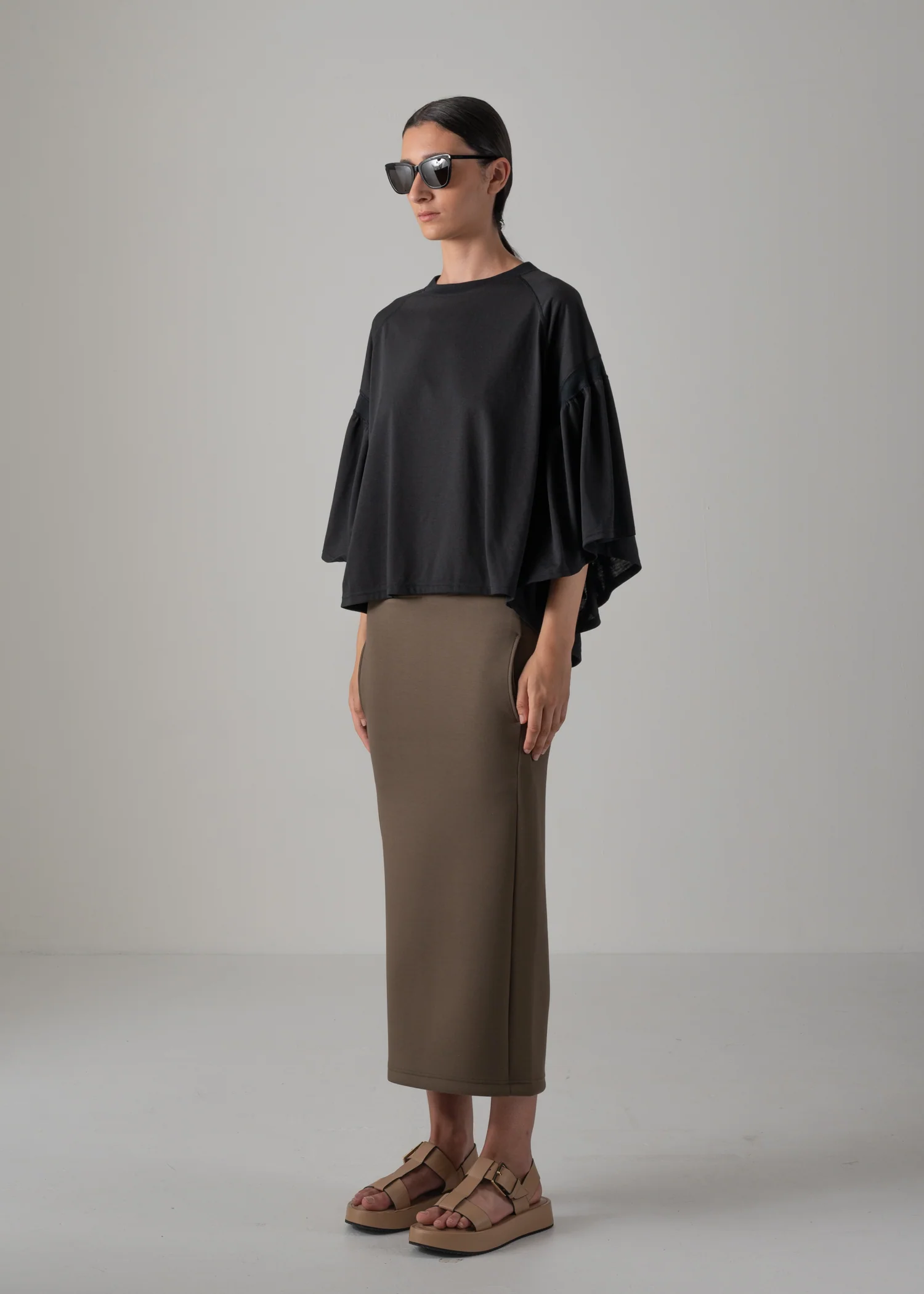 36 LAURA GATHERED SLV TOP / RECYCLED PE JERSEY - C14 - Image 16