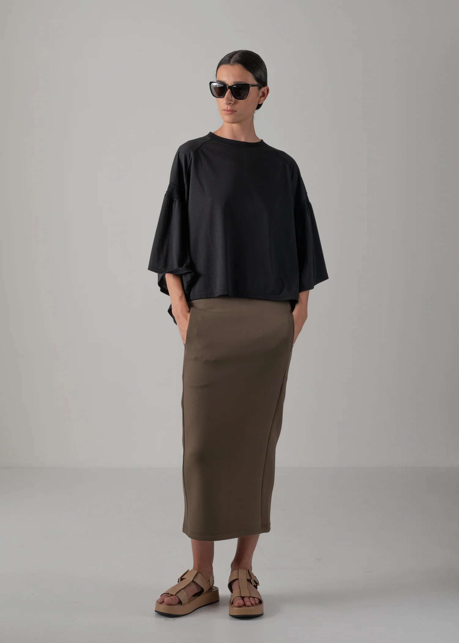 36 LAURA GATHERED SLV TOP / RECYCLED PE JERSEY - C14 - Image 17