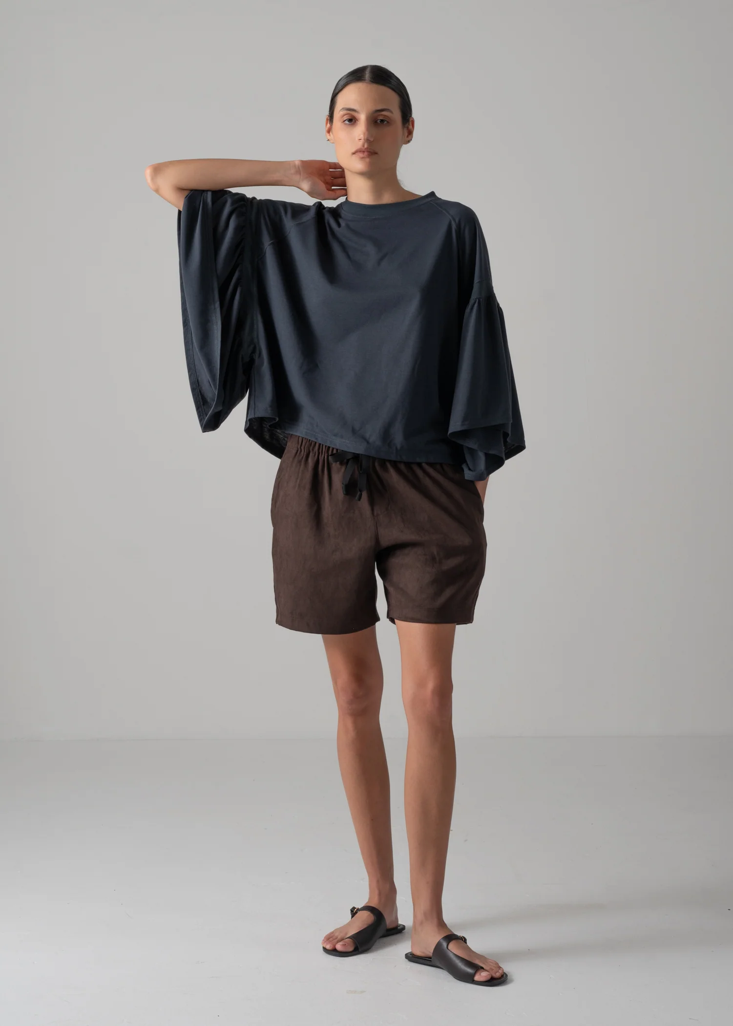 36 LAURA GATHERED SLV TOP / RECYCLED PE JERSEY - C14 - Image 9