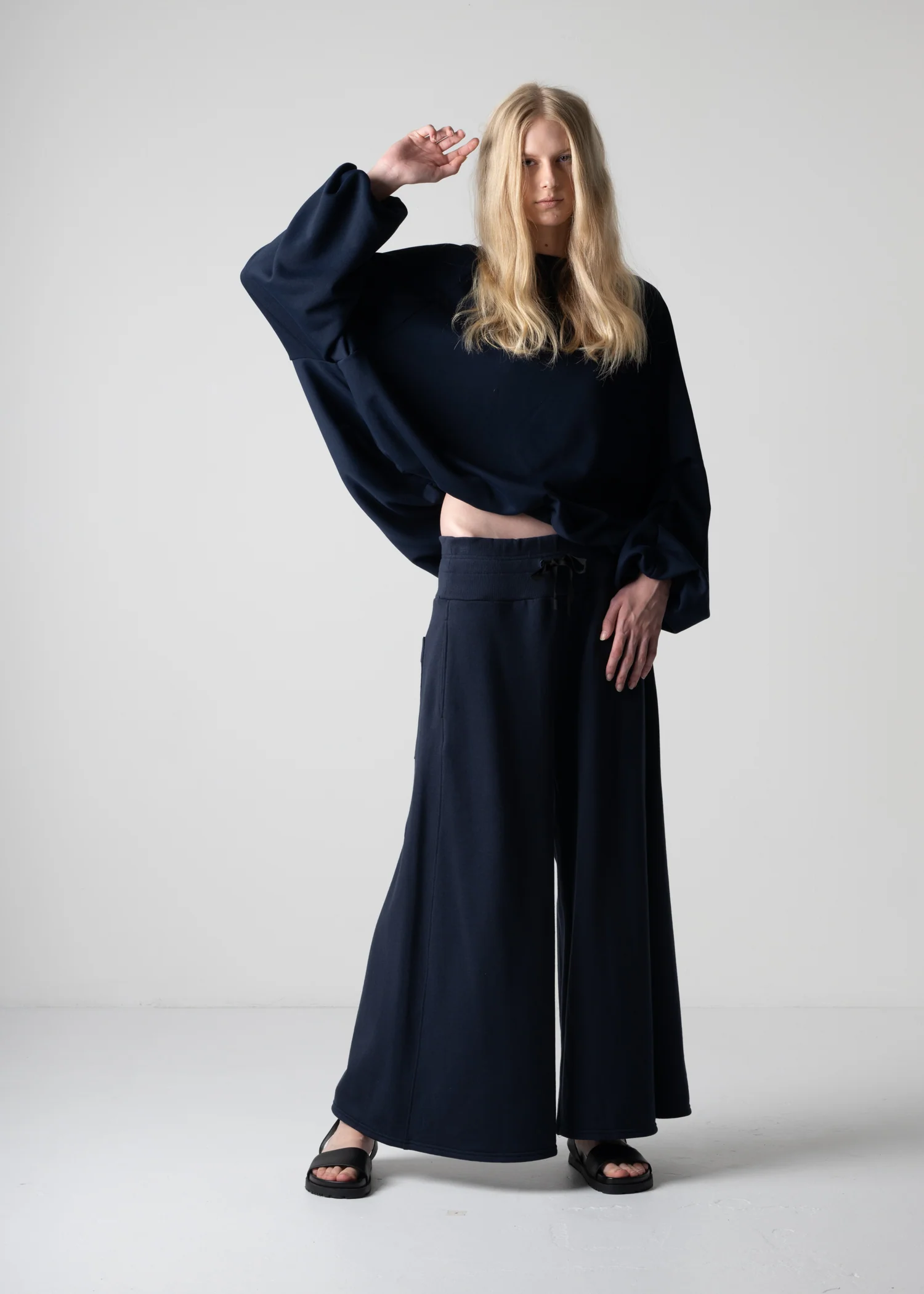61 LAUREL PALAZZO TROUSERS / AEGEAN ORGANIC TERRY - C12 - Image 2
