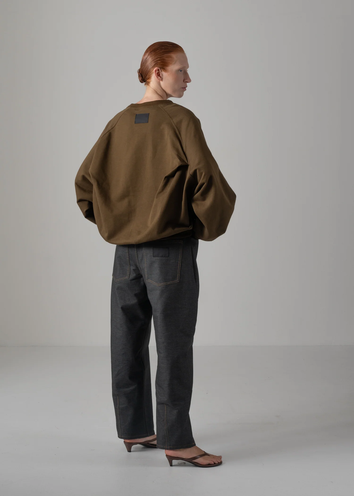 22 LEILA WIDE CUFF SWEAT SHIRT / COTTON HIGH GUAGE TERRY - C14 - Image 3