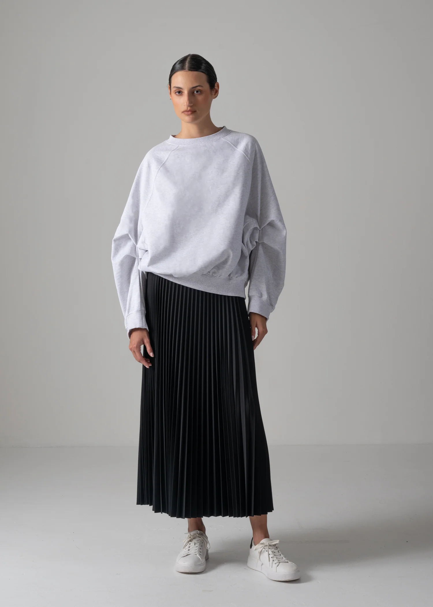 22 LEILA WIDE CUFF SWEAT SHIRT / COTTON HIGH GUAGE TERRY - C14 - Image 5