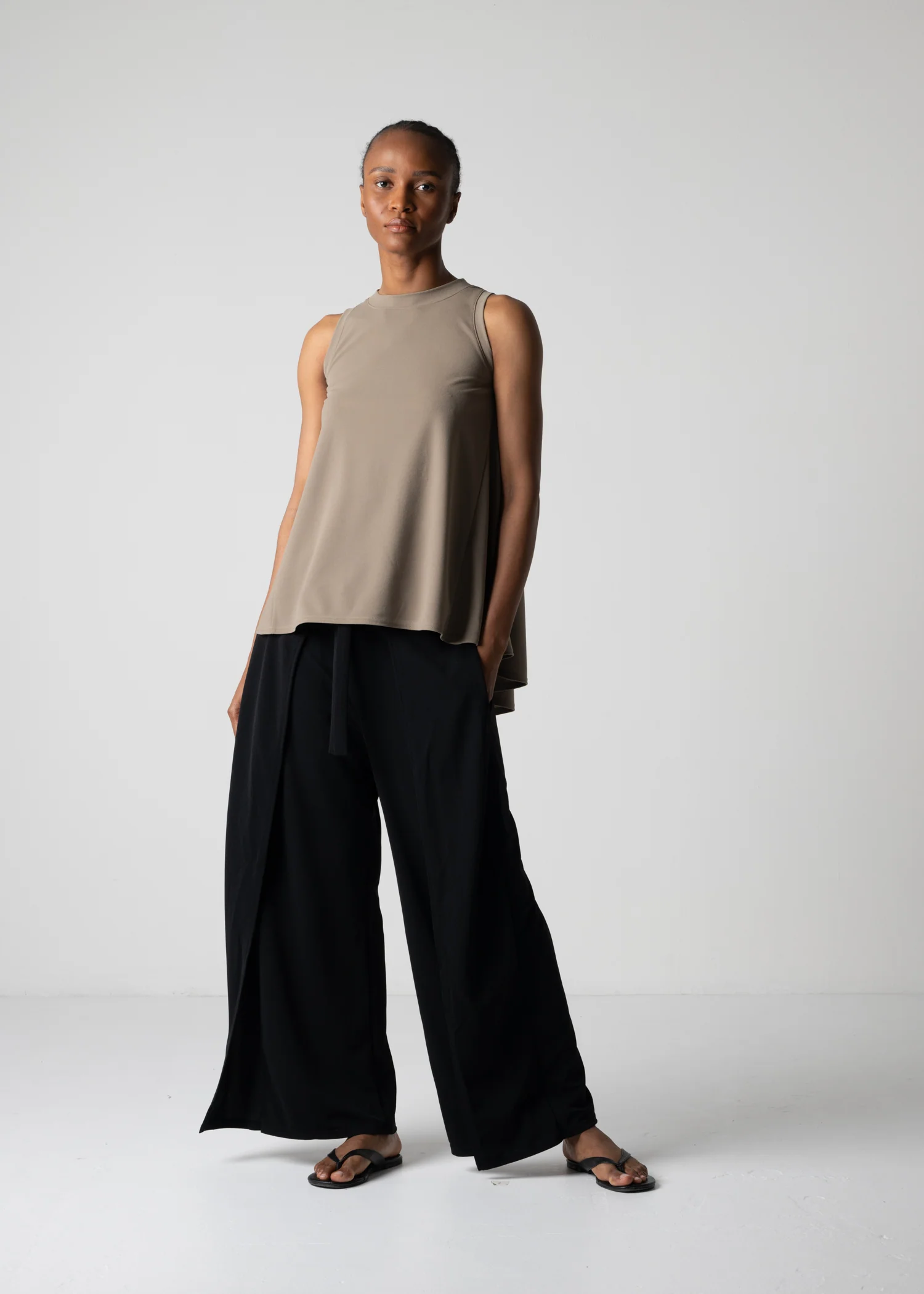 59 LUELLA WIDE-LEG WRAP TROUSERS / GEORGETTE JERSEY - C12 - Image 10