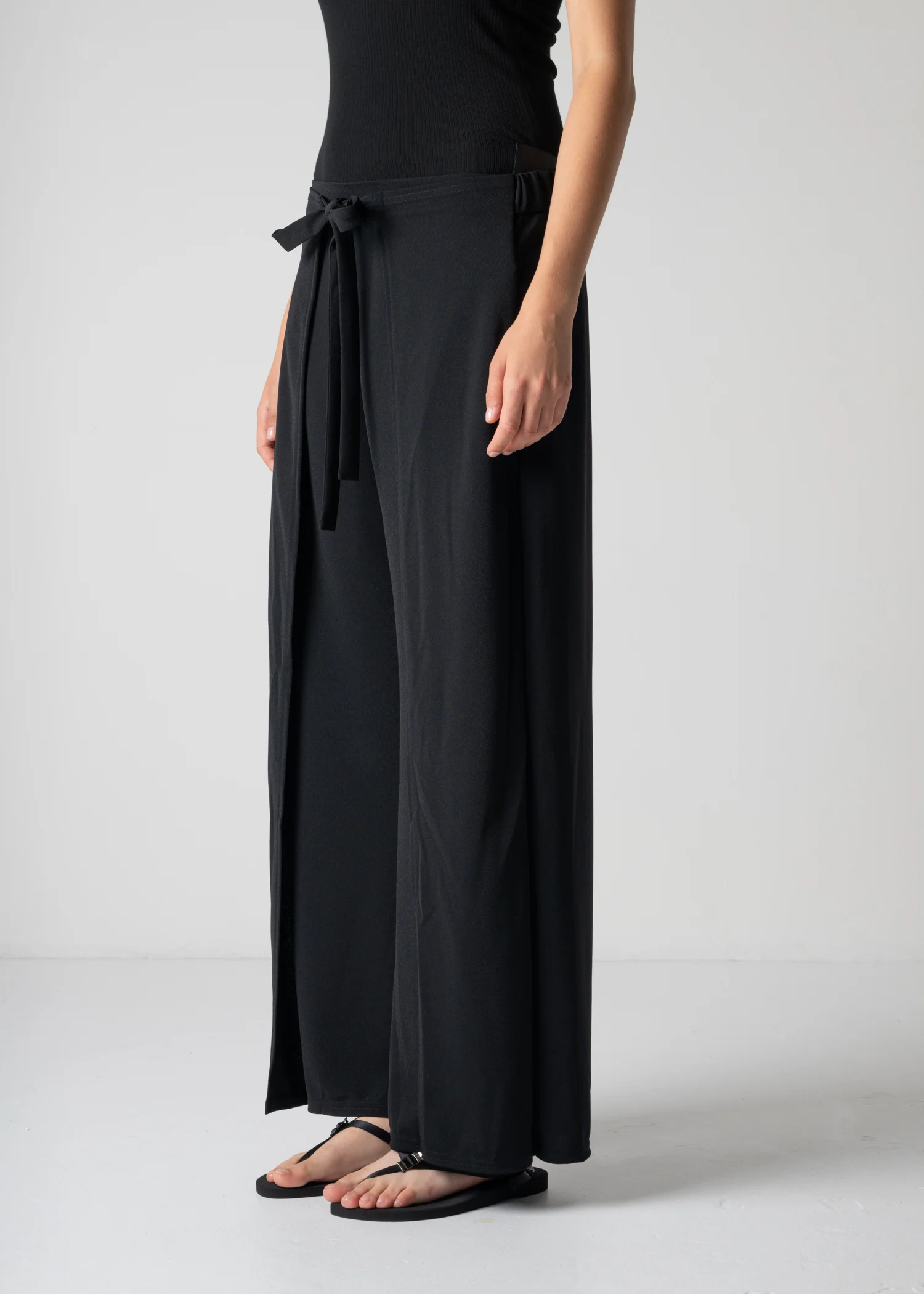 59 LUELLA WIDE-LEG WRAP TROUSERS / GEORGETTE JERSEY - C12 - Image 12