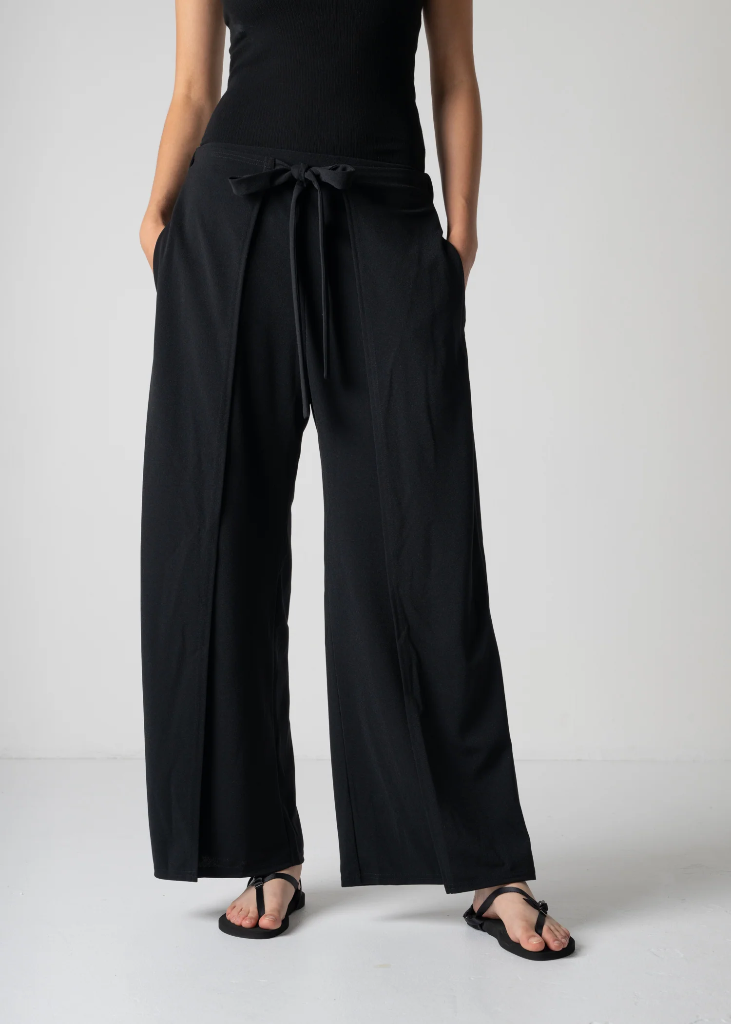 59 LUELLA WIDE-LEG WRAP TROUSERS / GEORGETTE JERSEY - C12 - Image 9