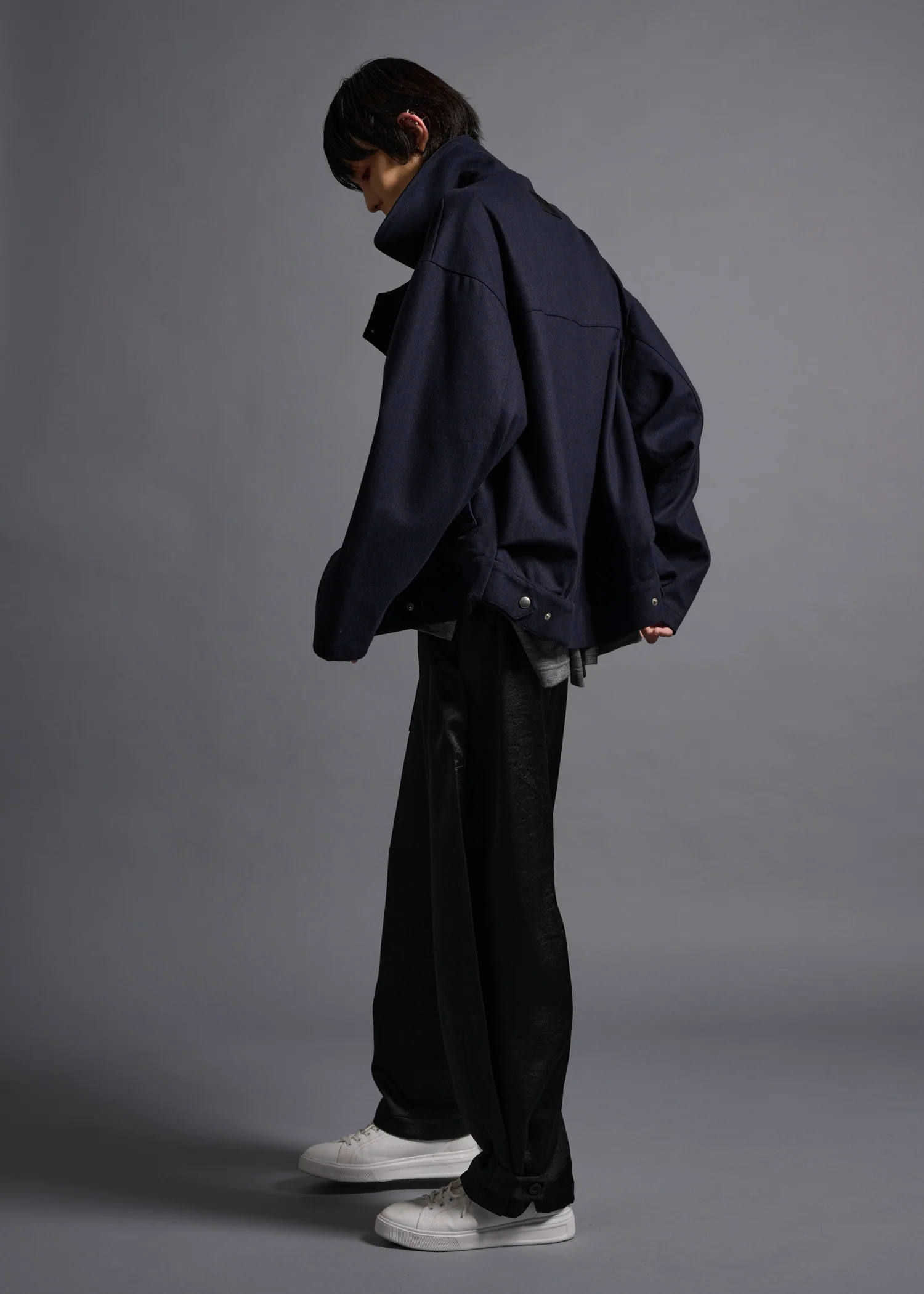 22 MACKENZIE OVERSIZED BIKER JACKET / SOFT FLANNEL JERSEY - C13 - Image 3