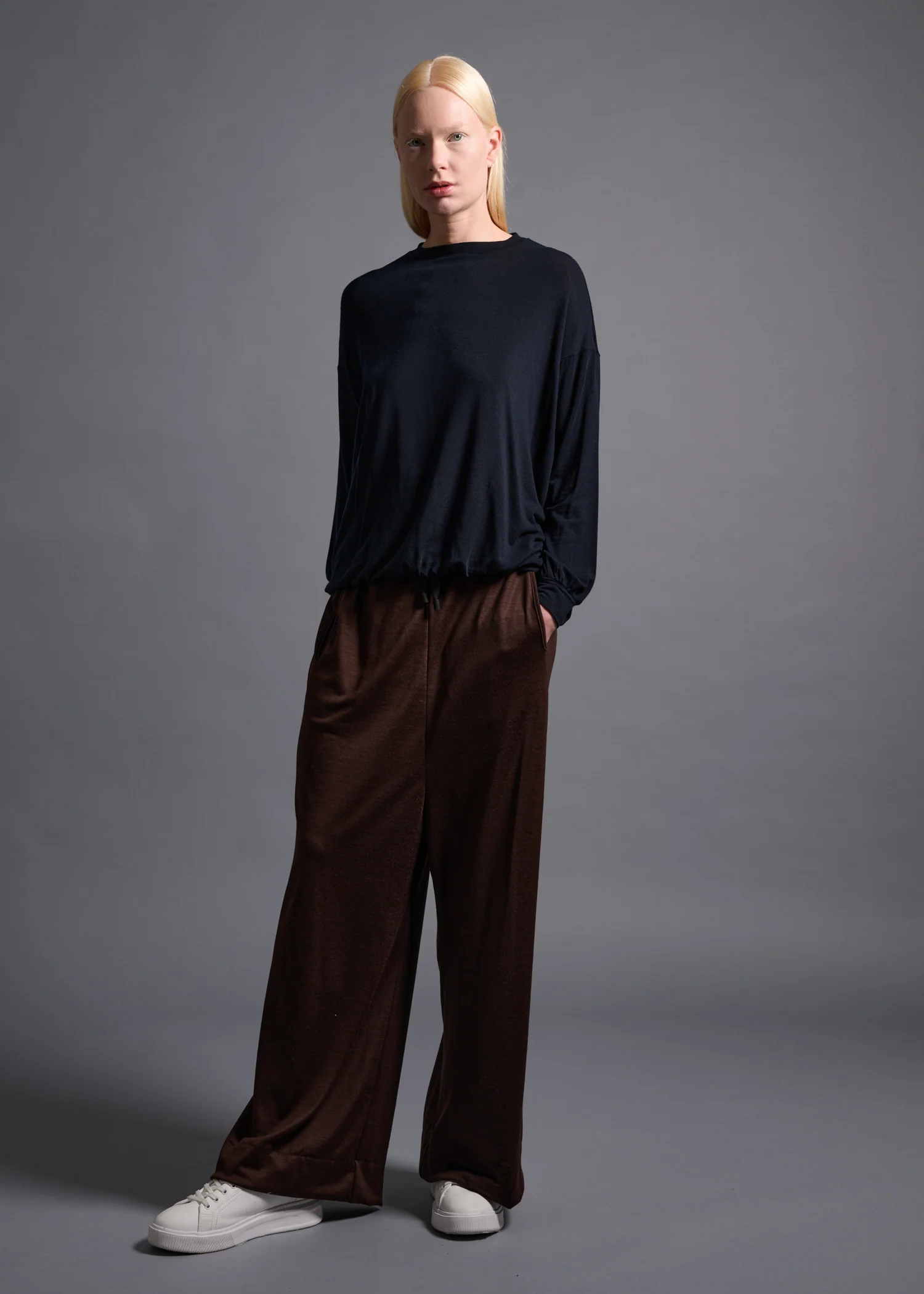 03 MACY NARROW SLV CREW NECK TOP / TENCEL CASHMERE PLAIN JERSEY - C13 - Image 6
