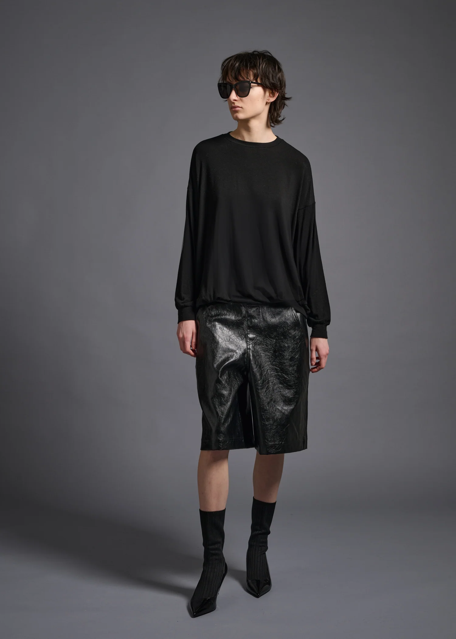 03 MACY NARROW SLV CREW NECK TOP / TENCEL CASHMERE PLAIN JERSEY - C13 - Image 9