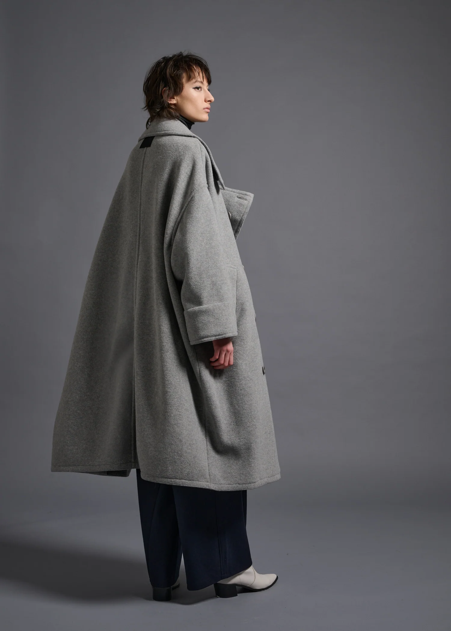 16 MARIE OVERSIZED COAT / WOOL MIX SHAGGY DOUBLE FACE - C13 - Image 3