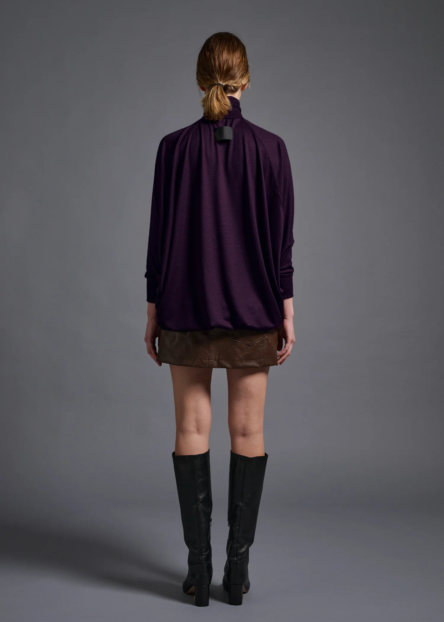 38 MATILDA POLLO NECK ABANICOS TOP / HIGH GAUGE PURE WOOL JERSEY - C13 - Image 19