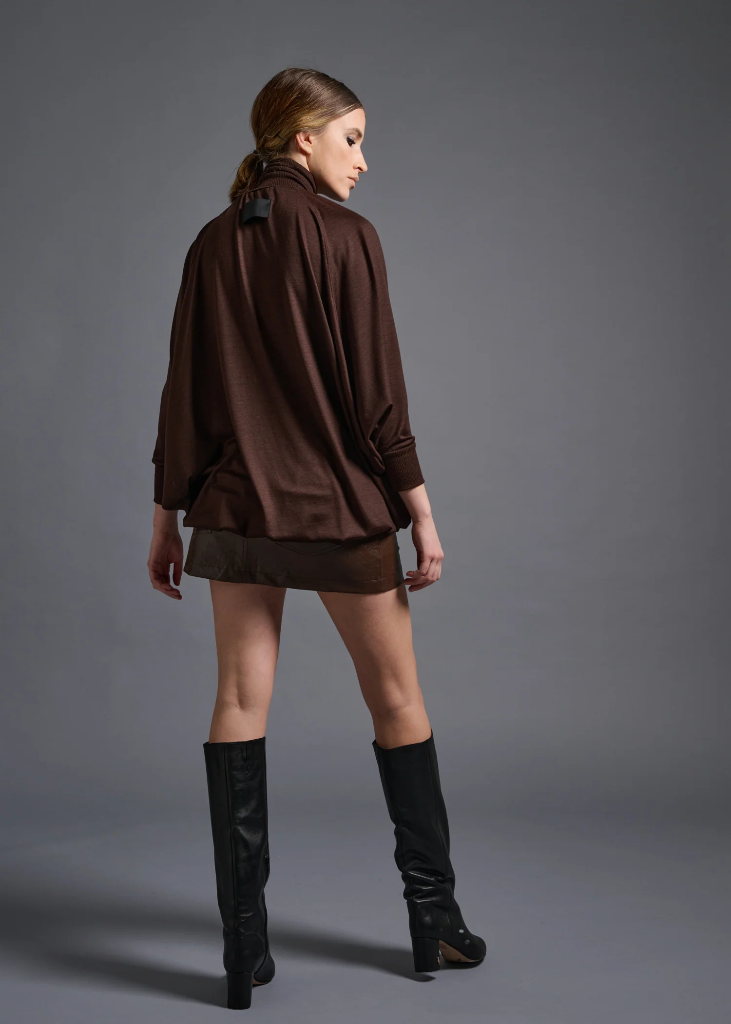 38 MATILDA POLLO NECK ABANICOS TOP / HIGH GAUGE PURE WOOL JERSEY - C13 - Image 3