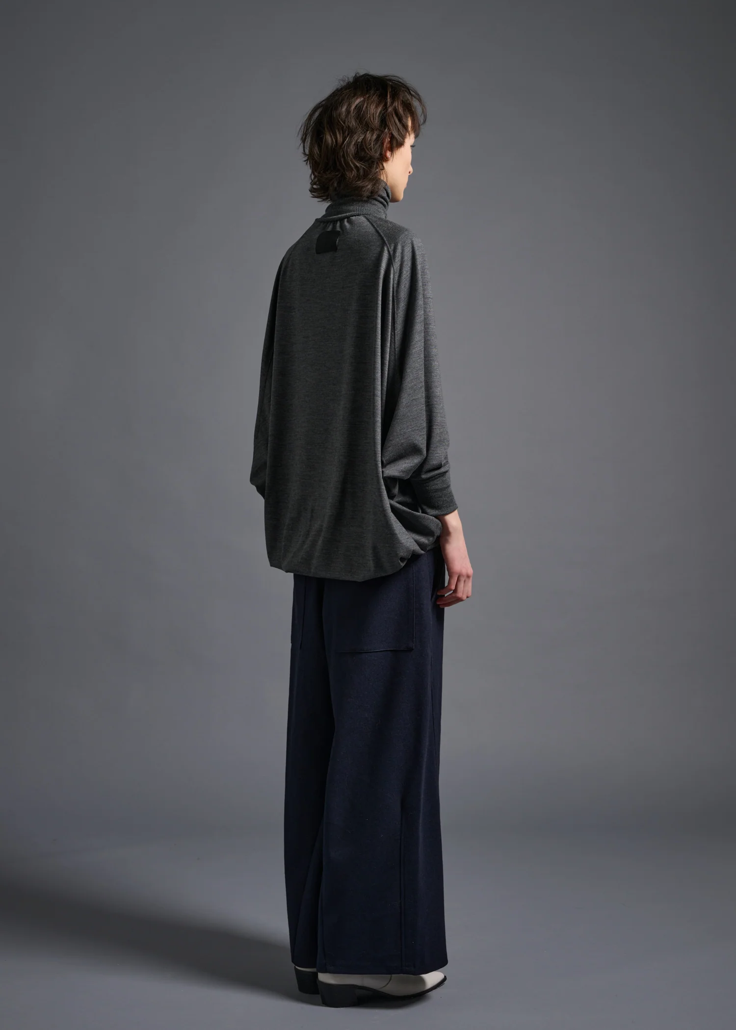 38 MATILDA POLLO NECK ABANICOS TOP / HIGH GAUGE PURE WOOL JERSEY - C13 - Image 7