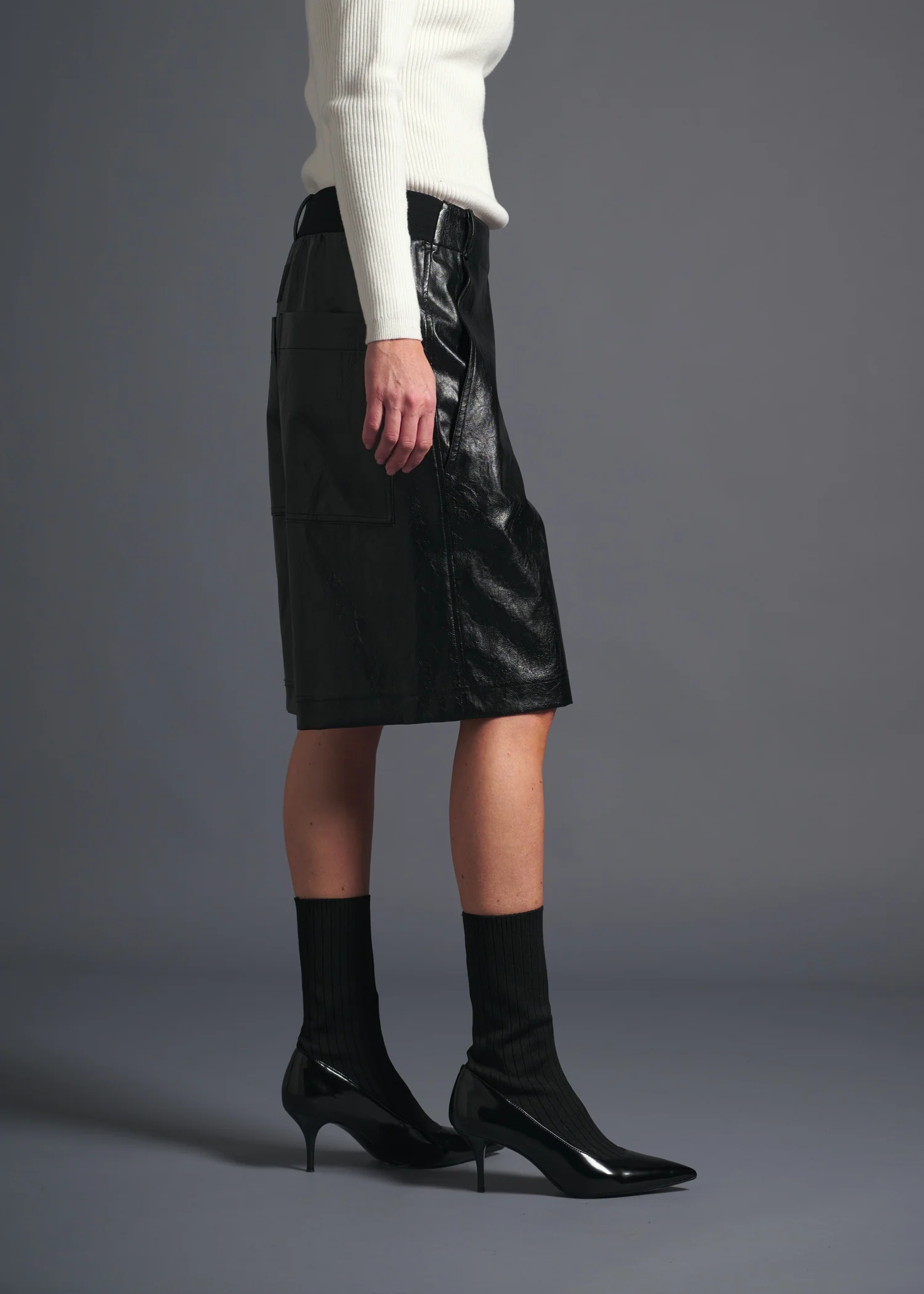 20 MAYA CULOTTES / VINTAGE-LOOK ITALIAN VEGAN LEATHER - C13 - Image 3