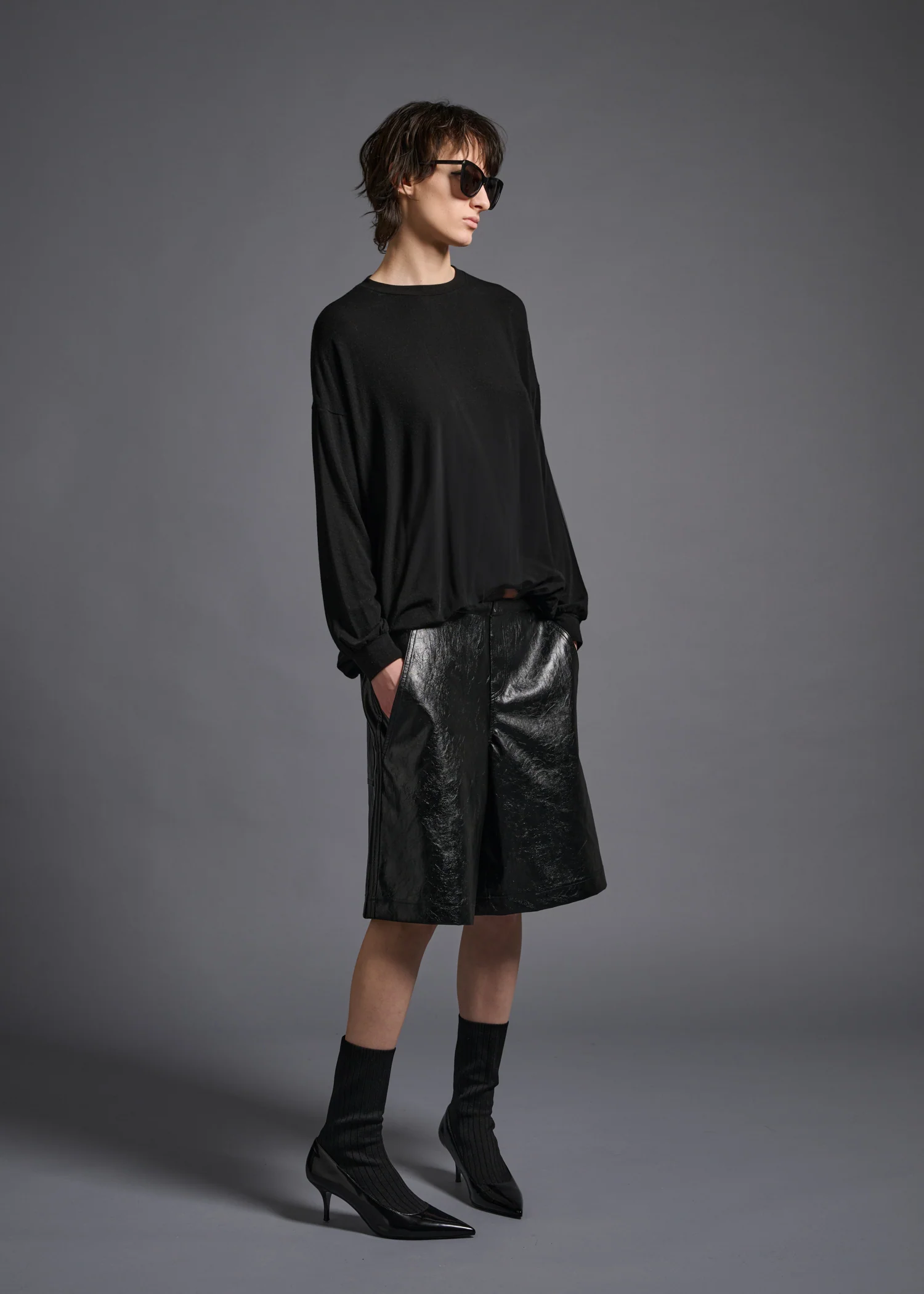 20 MAYA CULOTTES / VINTAGE-LOOK ITALIAN VEGAN LEATHER - C13 - Image 4