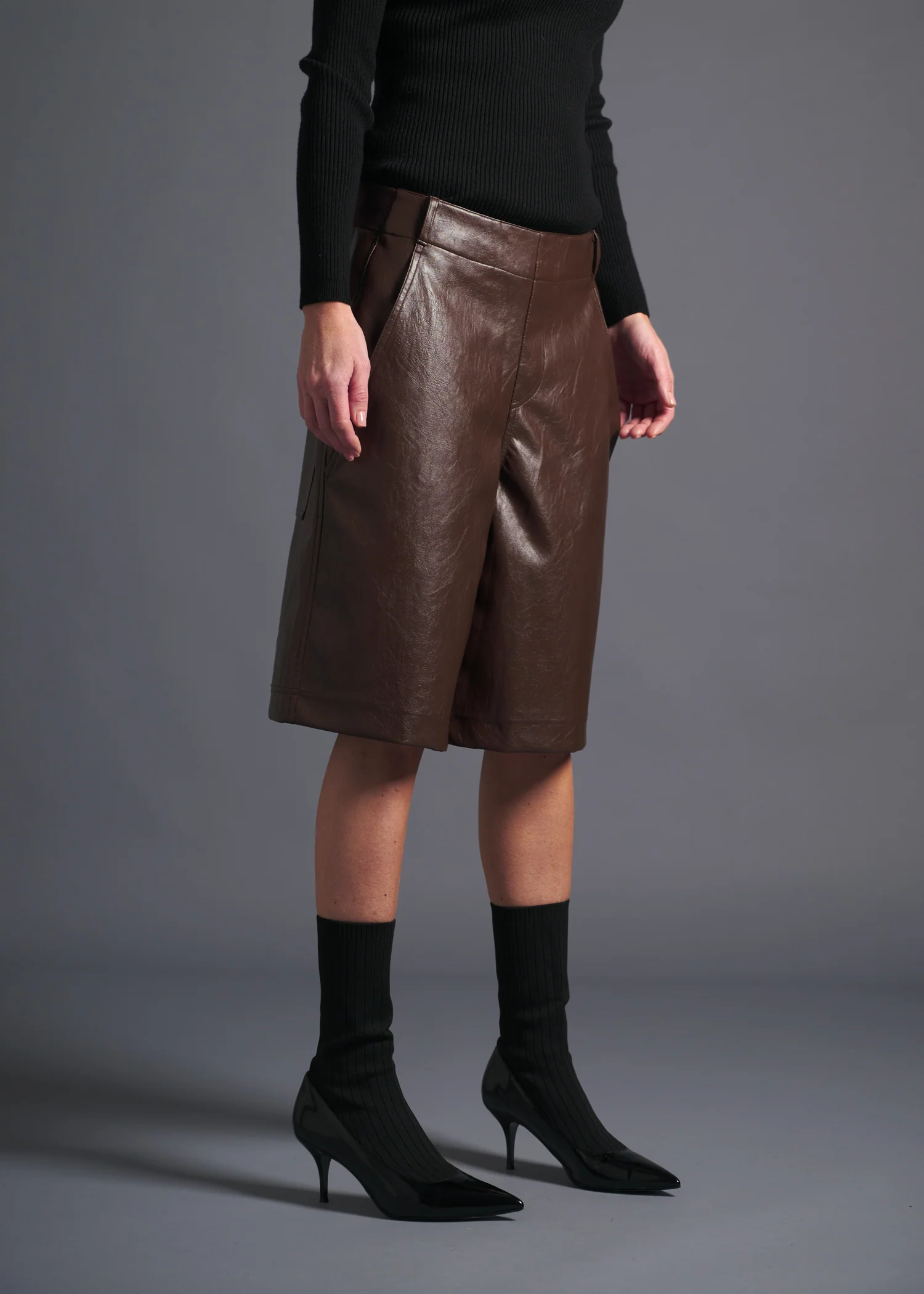 20 MAYA CULOTTES / VINTAGE-LOOK ITALIAN VEGAN LEATHER - C13 - Image 6