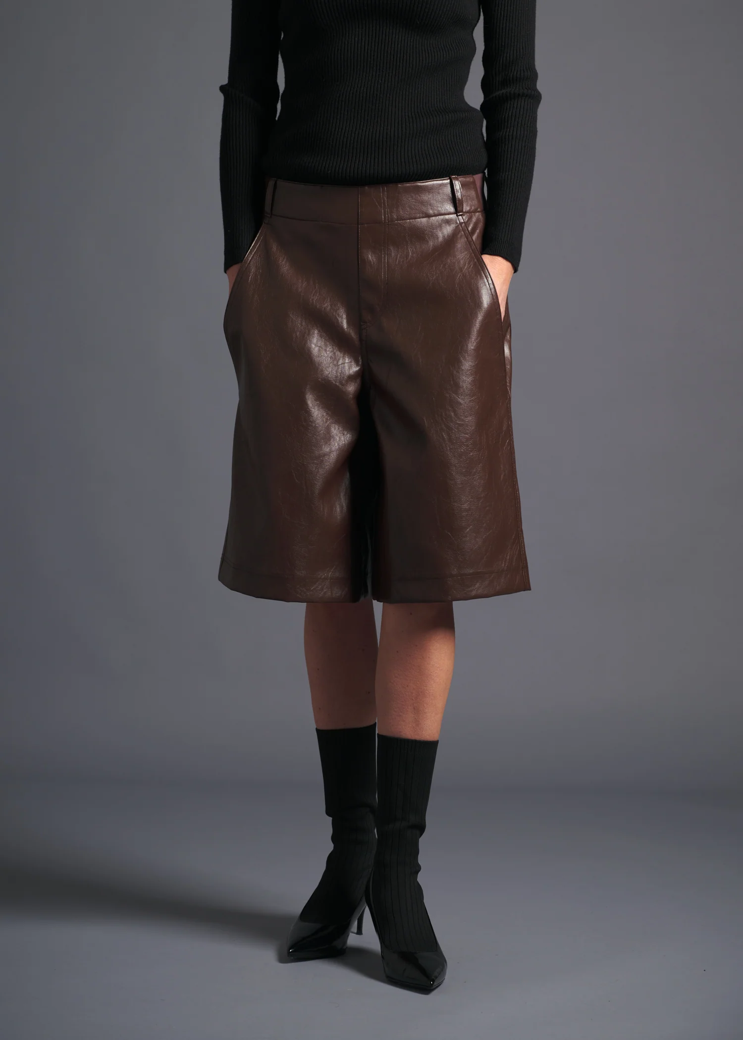 20 MAYA CULOTTES / VINTAGE-LOOK ITALIAN VEGAN LEATHER - C13 - Image 7