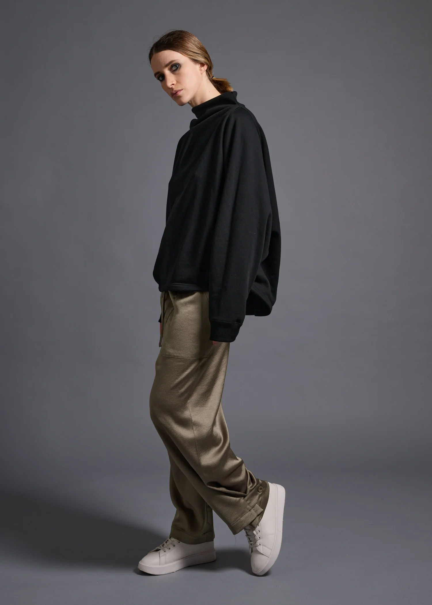 18 MELINA BOTTLE NECK SWEATSHIRT / HEAVY FRENCH TERRY - C13 - Image 7