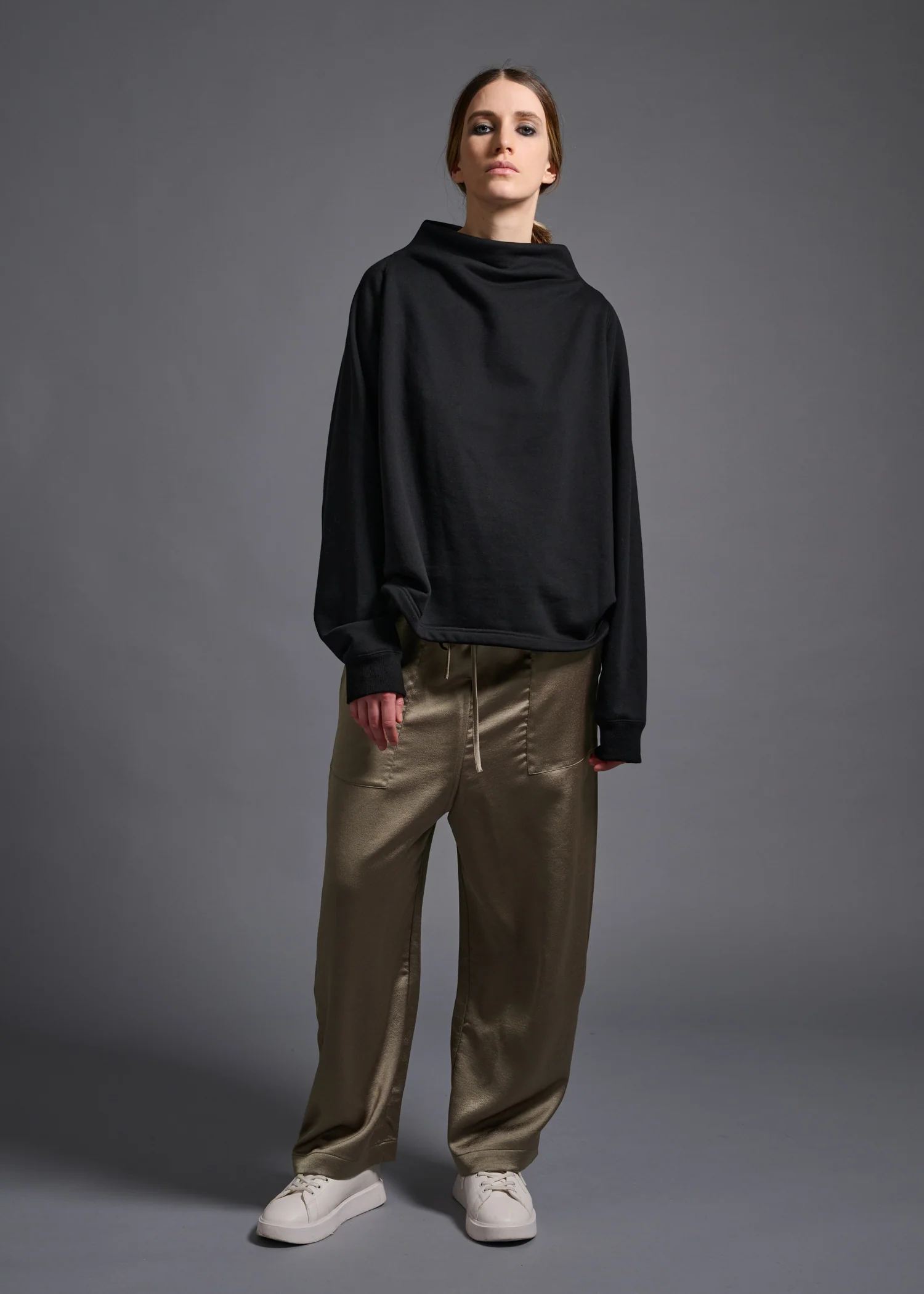 18 MELINA BOTTLE NECK SWEATSHIRT / HEAVY FRENCH TERRY - C13 - Image 8
