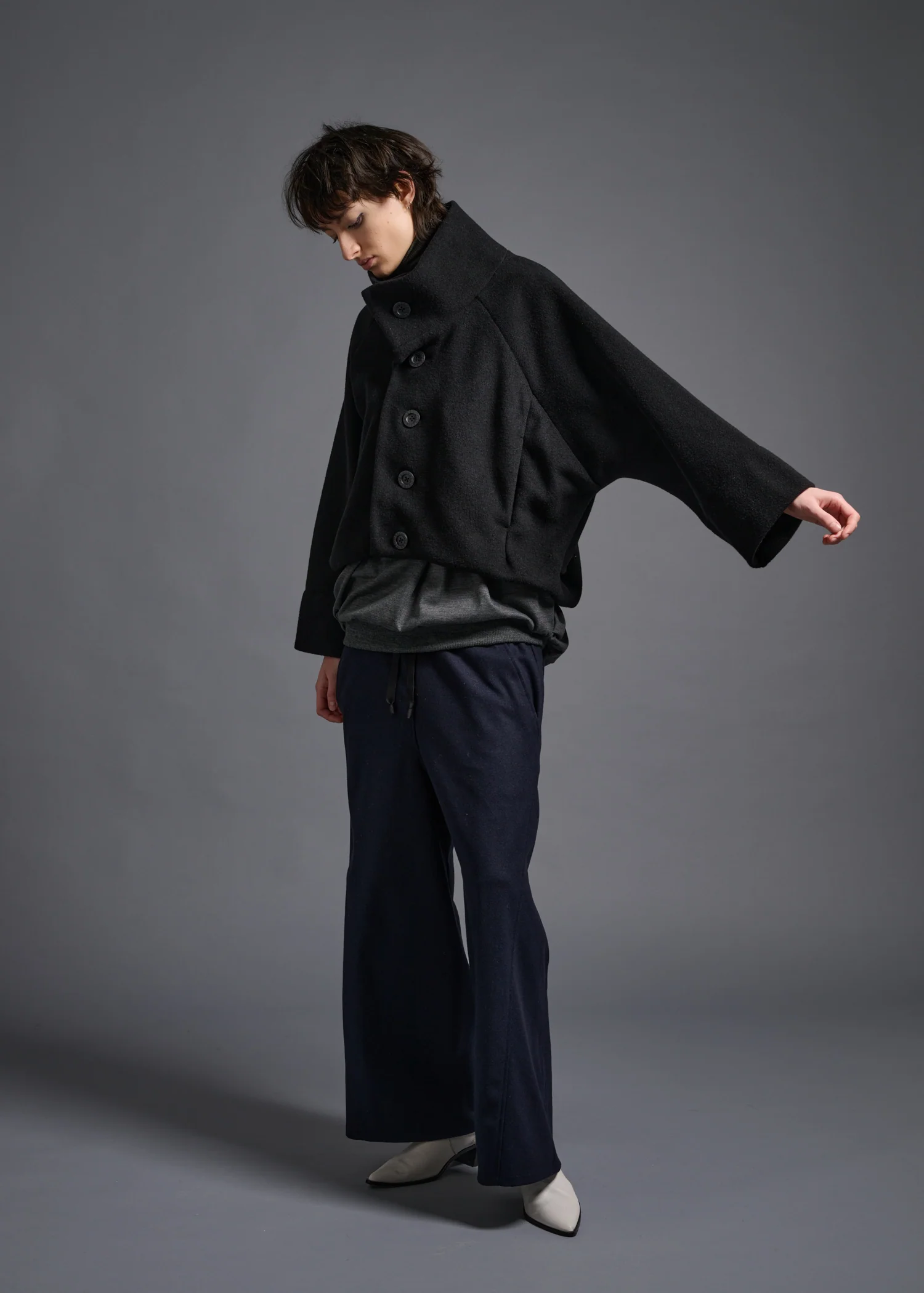 41 MILAN STAND COLLAR BLOUSON / WOOL BLENDED ITALIAN FLEECE - C13 - Image 5