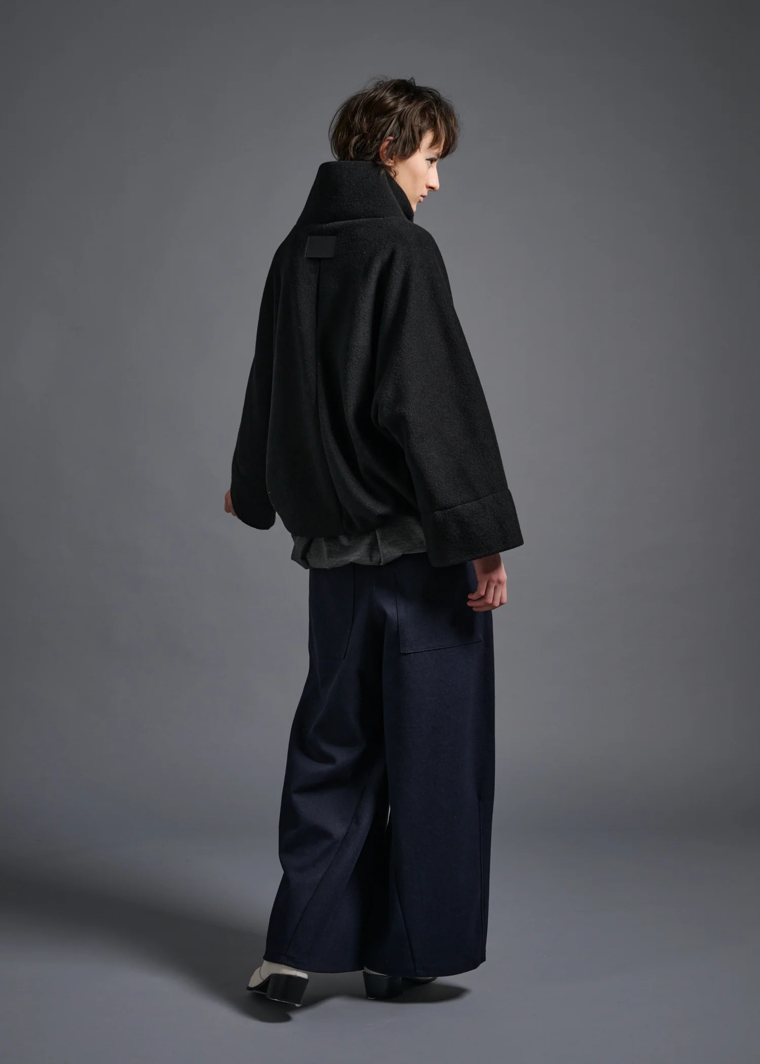 41 MILAN STAND COLLAR BLOUSON / WOOL BLENDED ITALIAN FLEECE - C13 - Image 7