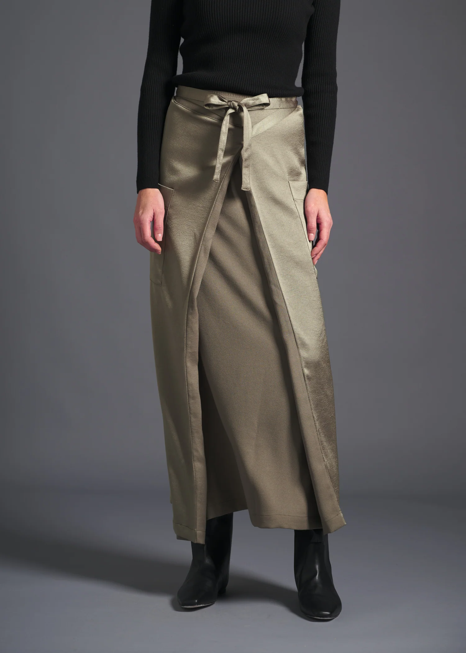 53 MINA DOUBLE WRAP SKIRT / ECO SATIN - C13 - Image 16