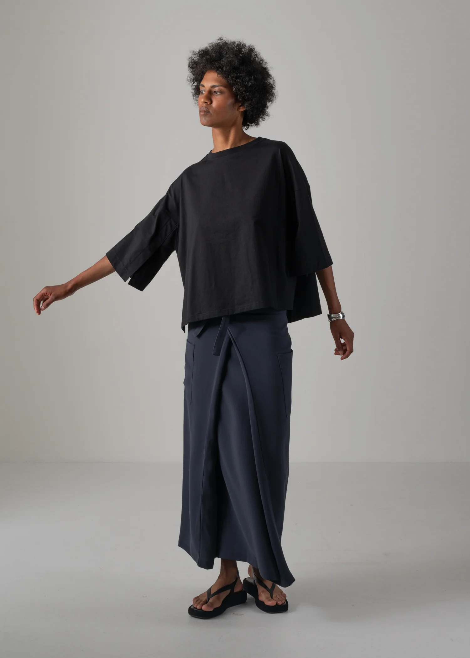 64 MINA DOUBLE WRAP SKIRT / GEORGETTE - C14 - Image 9