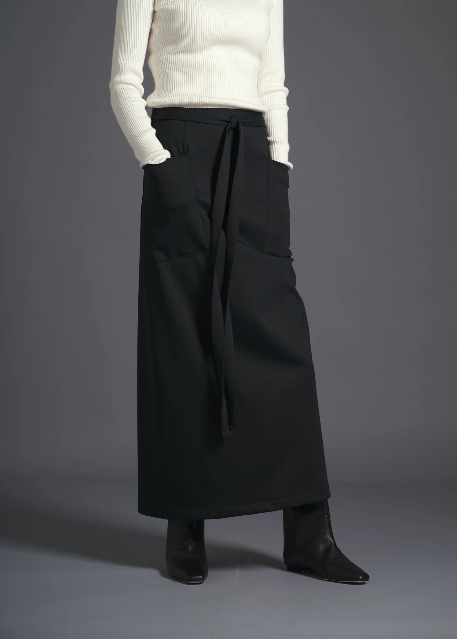 12 MIRANDA WRAP SKIRT / DOUBLE FACE SUITING - C13