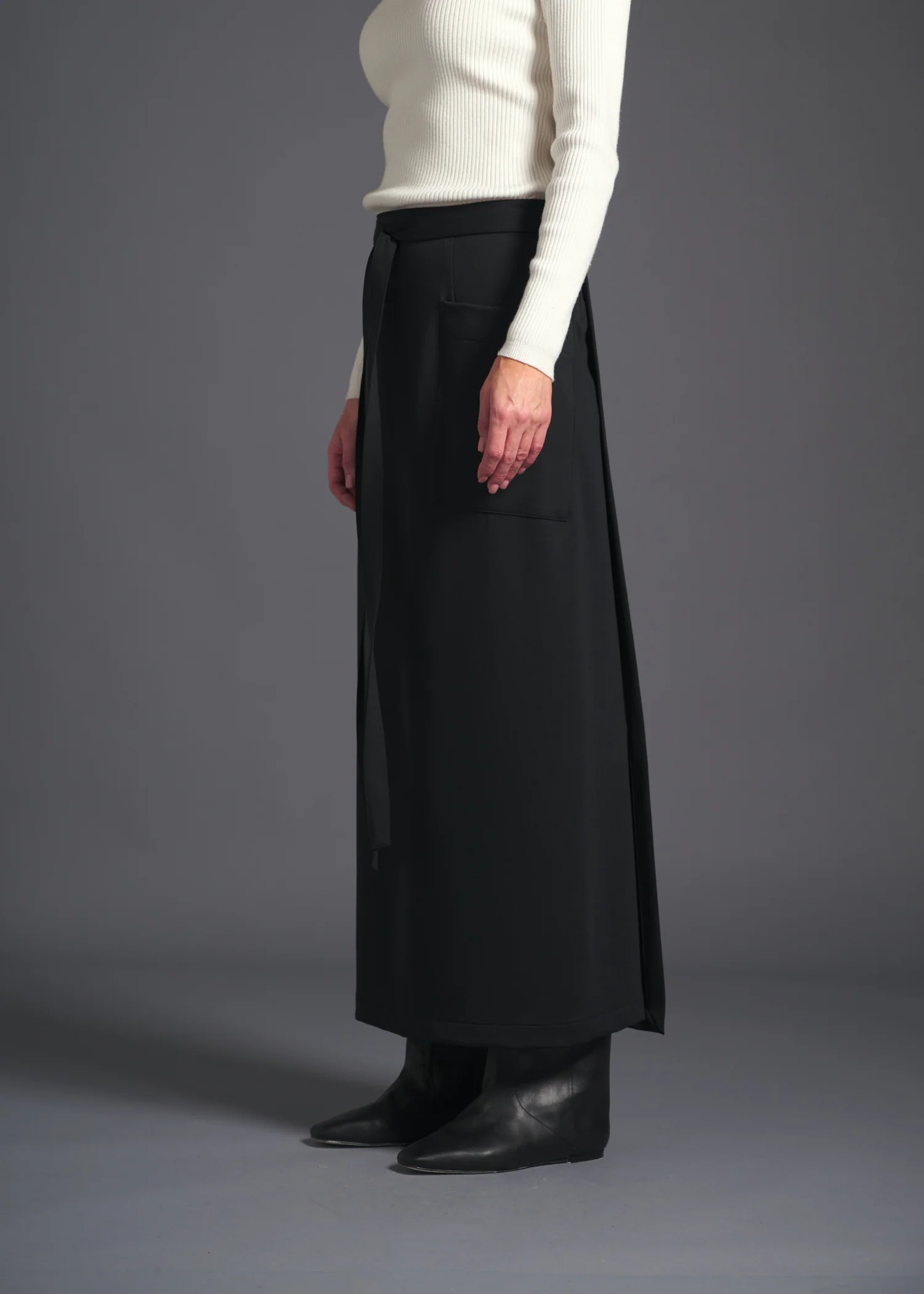 12 MIRANDA WRAP SKIRT / DOUBLE FACE SUITING - C13 - Image 2