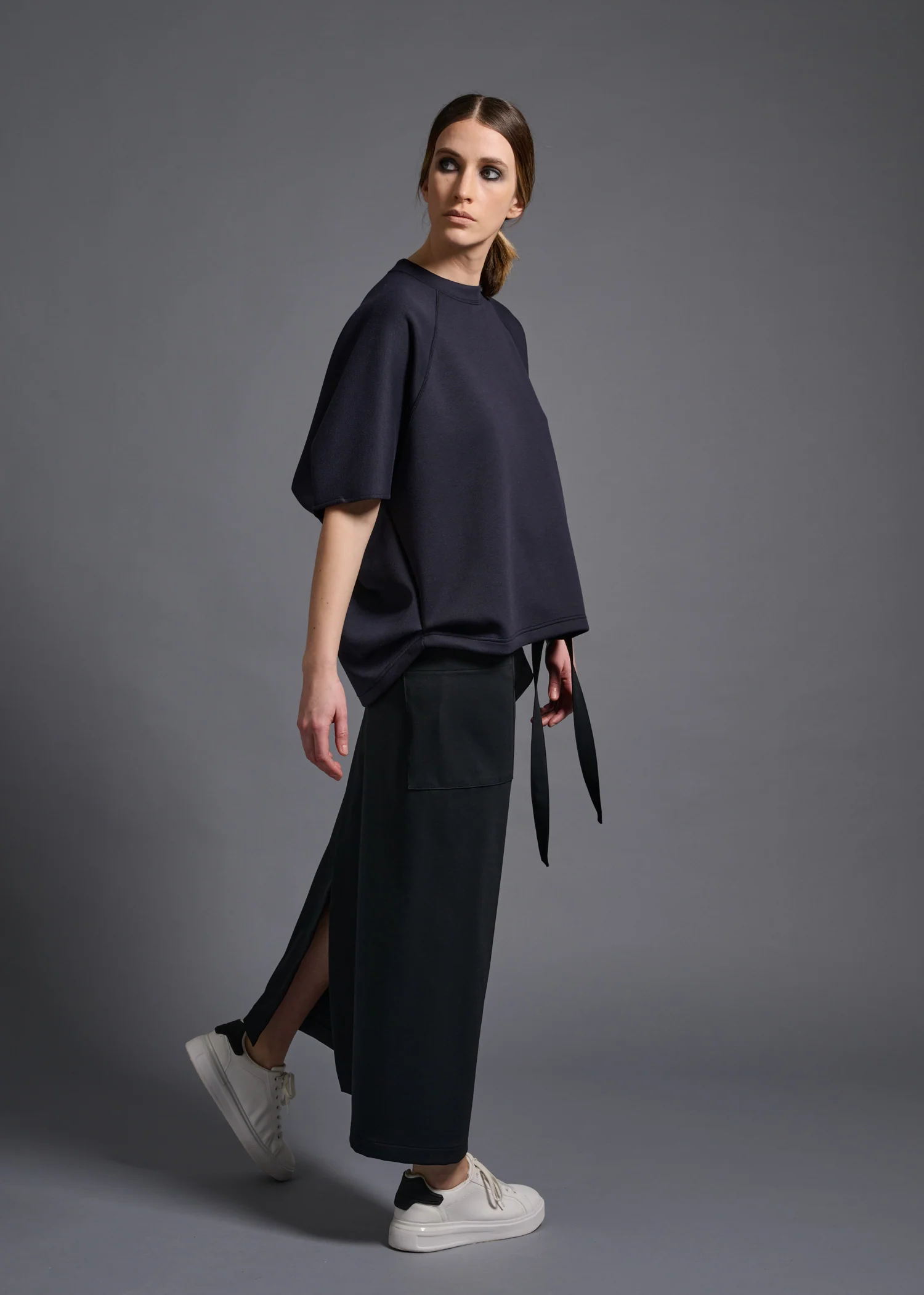 12 MIRANDA WRAP SKIRT / DOUBLE FACE SUITING - C13 - Image 5