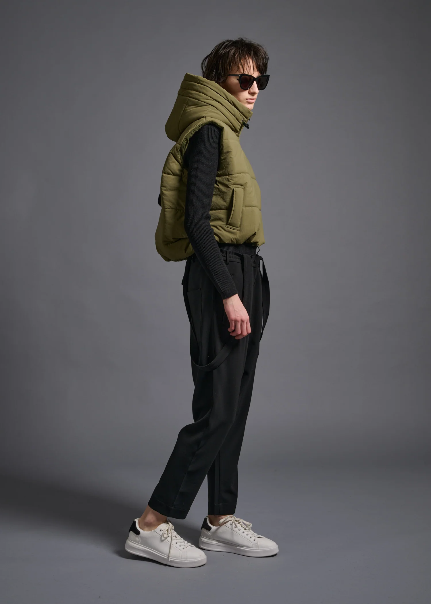 02 MORGAN HOODY CROPPED VEST / NY DRY WASH - C13 - Image 4