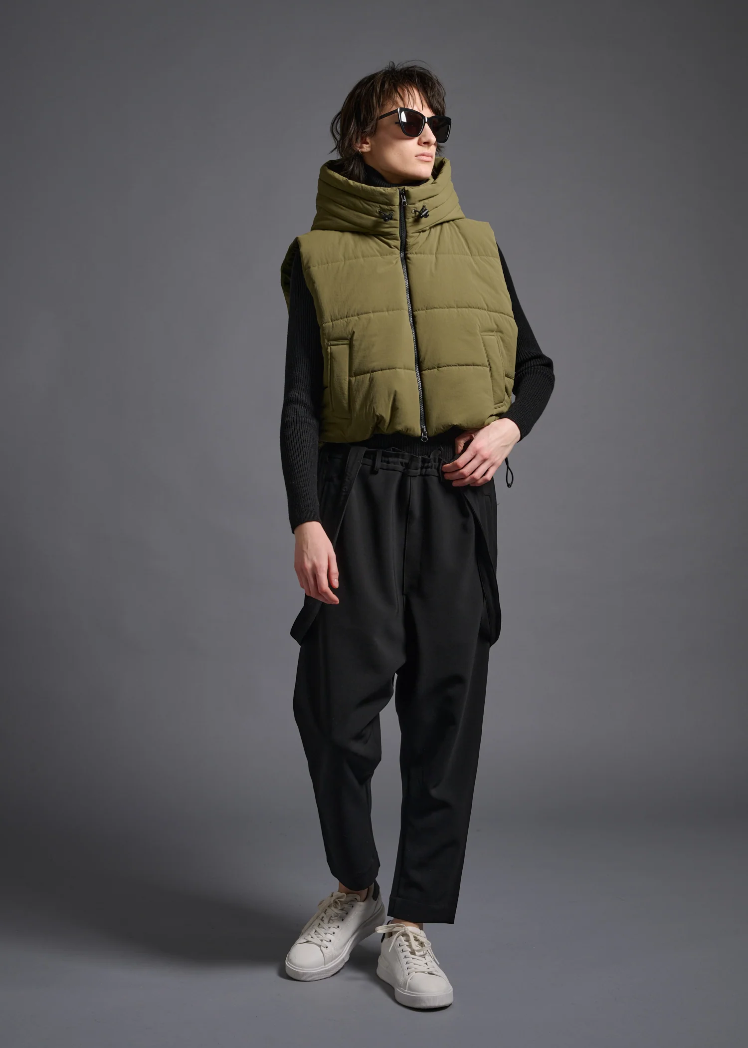 02 MORGAN HOODY CROPPED VEST / NY DRY WASH - C13 - Image 5