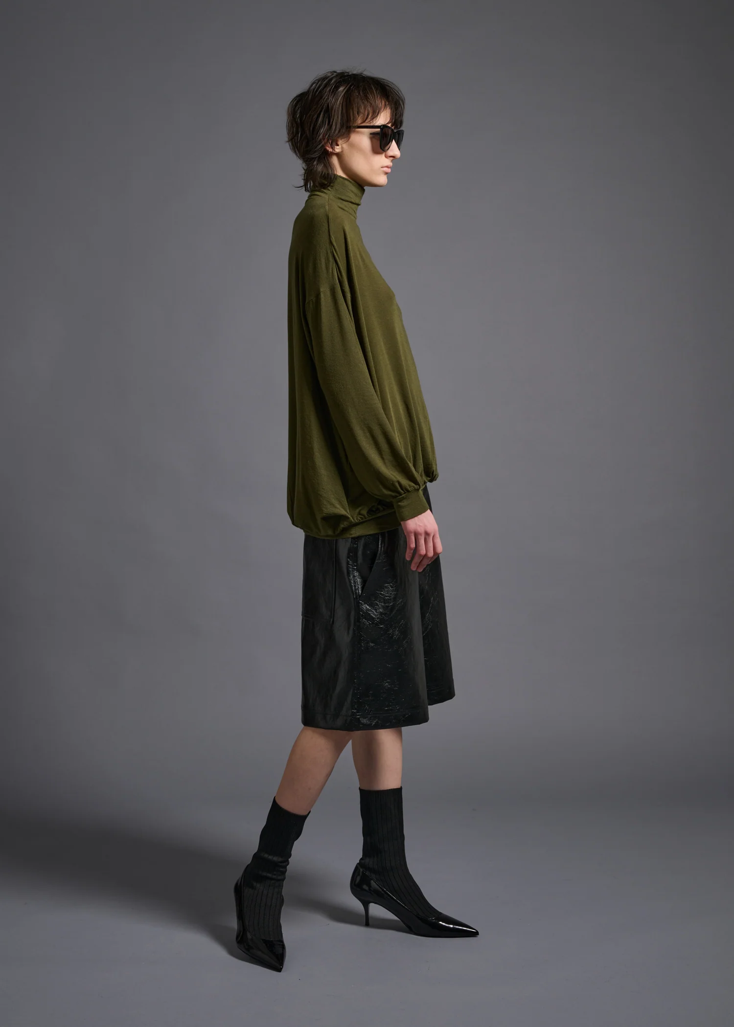 04 MYRA NARROW SLV HIGH NECK / TENCEL CASHMERE PLAIN JERSEY - C13 - Image 2