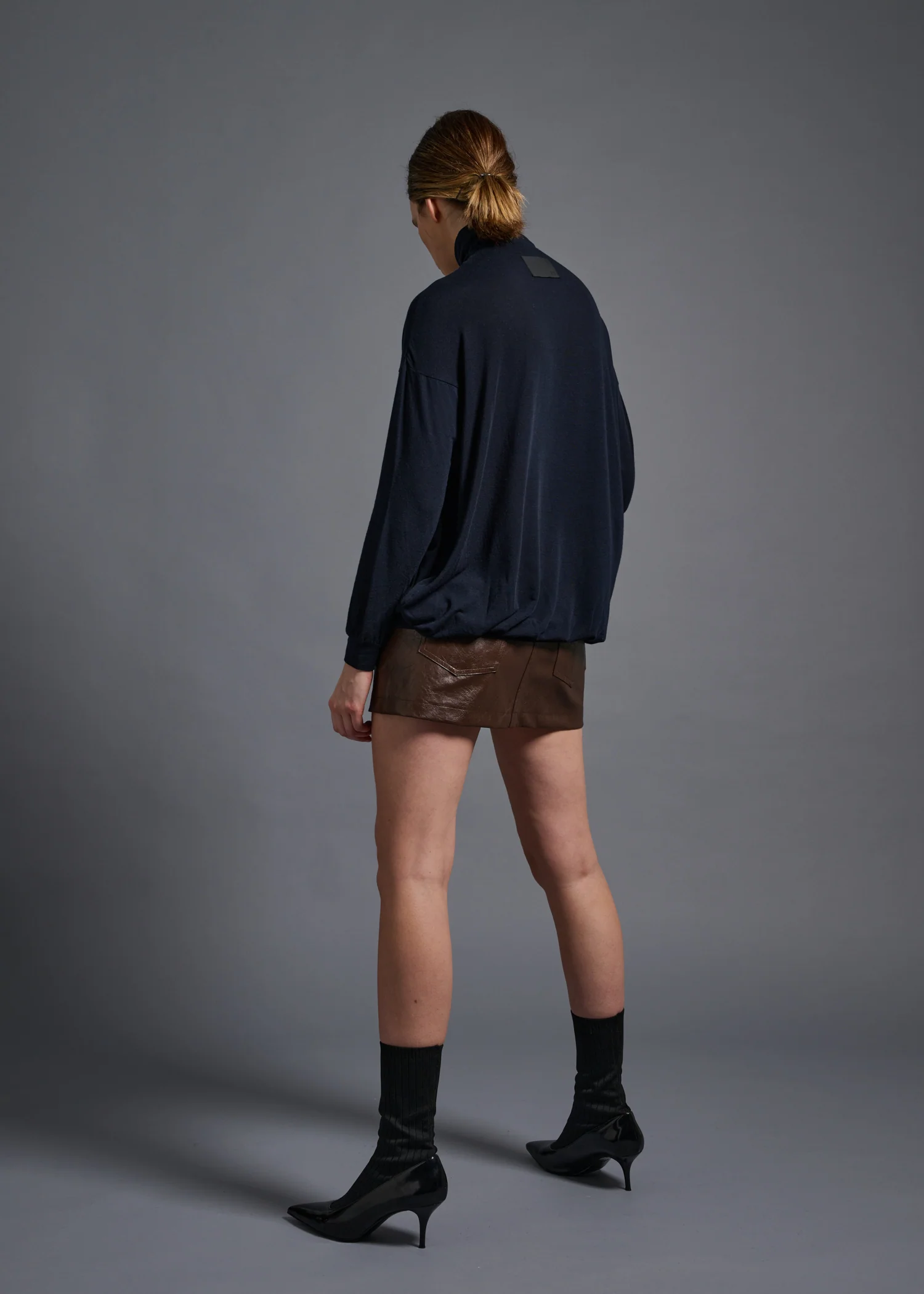 04 MYRA NARROW SLV HIGH NECK / TENCEL CASHMERE PLAIN JERSEY - C13 - Image 5