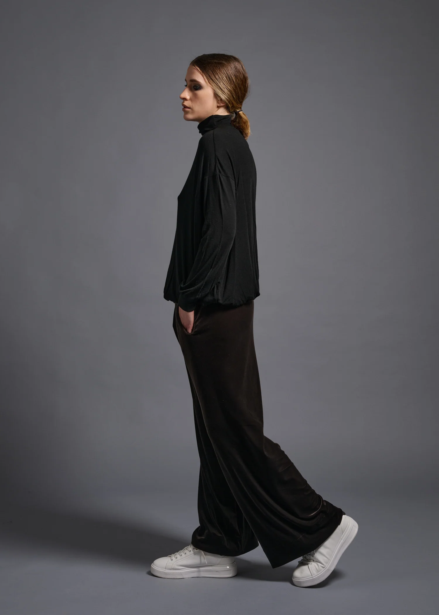 04 MYRA NARROW SLV HIGH NECK / TENCEL CASHMERE PLAIN JERSEY - C13 - Image 8