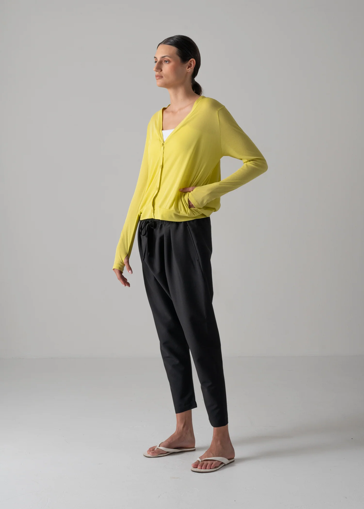 07 NADINE RAGLAN CARDIGAN / SUPER LIGHT COTTON JERSEY - C14
