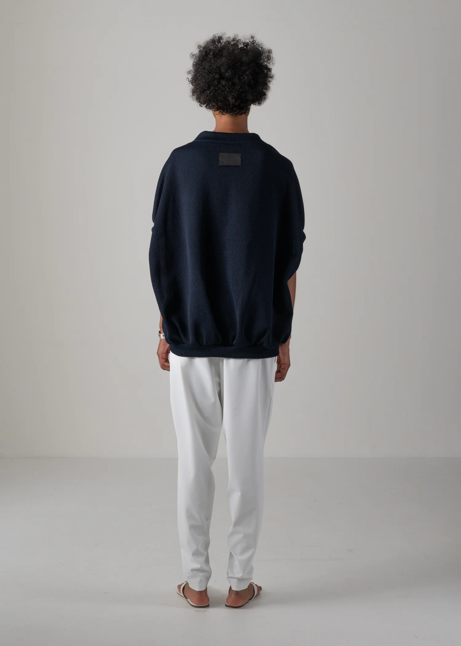 25 NEELA PUFF SLEEVE CARDIGAN / HI-LO GAUGE KNIT-LIKE JERSEY - C14 - Image 11