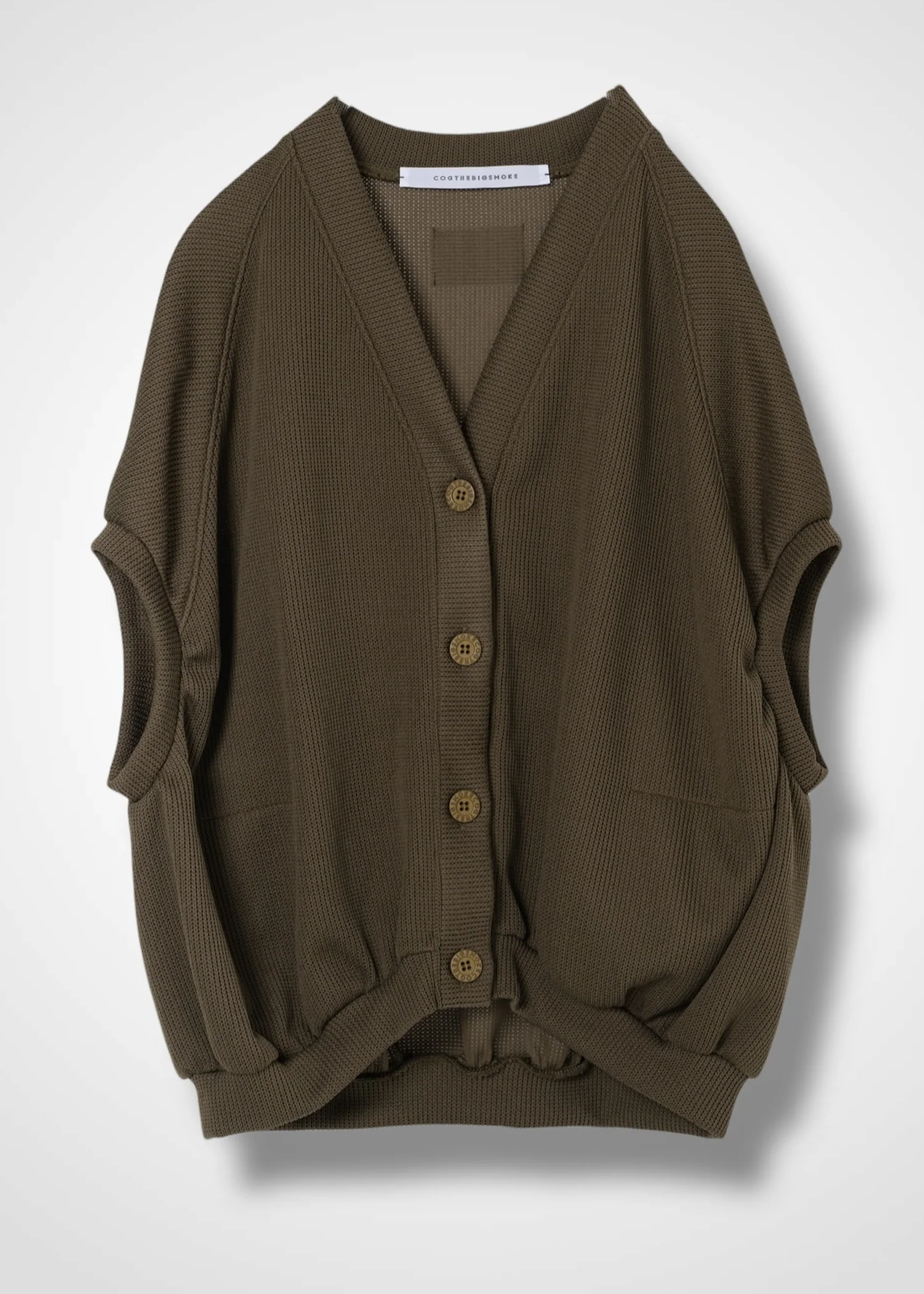 25 NEELA PUFF SLEEVE CARDIGAN / HI-LO GAUGE KNIT-LIKE JERSEY - C14 - Image 13