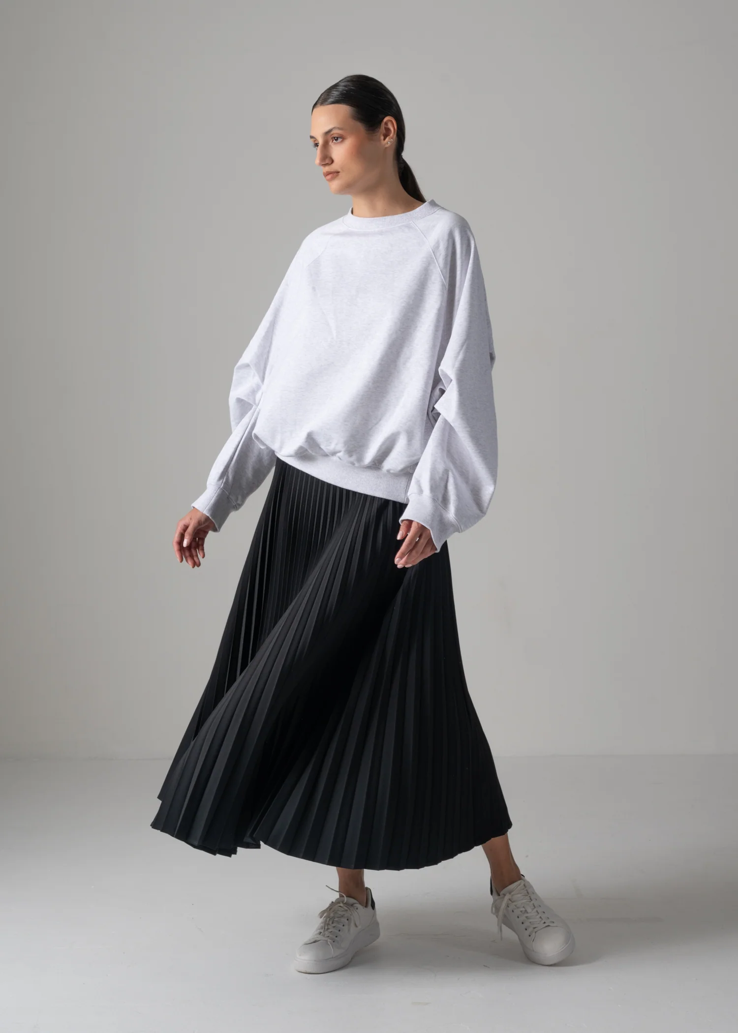 13 NESSA ACCORDION PLEATED SKIRT / OPAQUE TWILL - C14 - Image 14