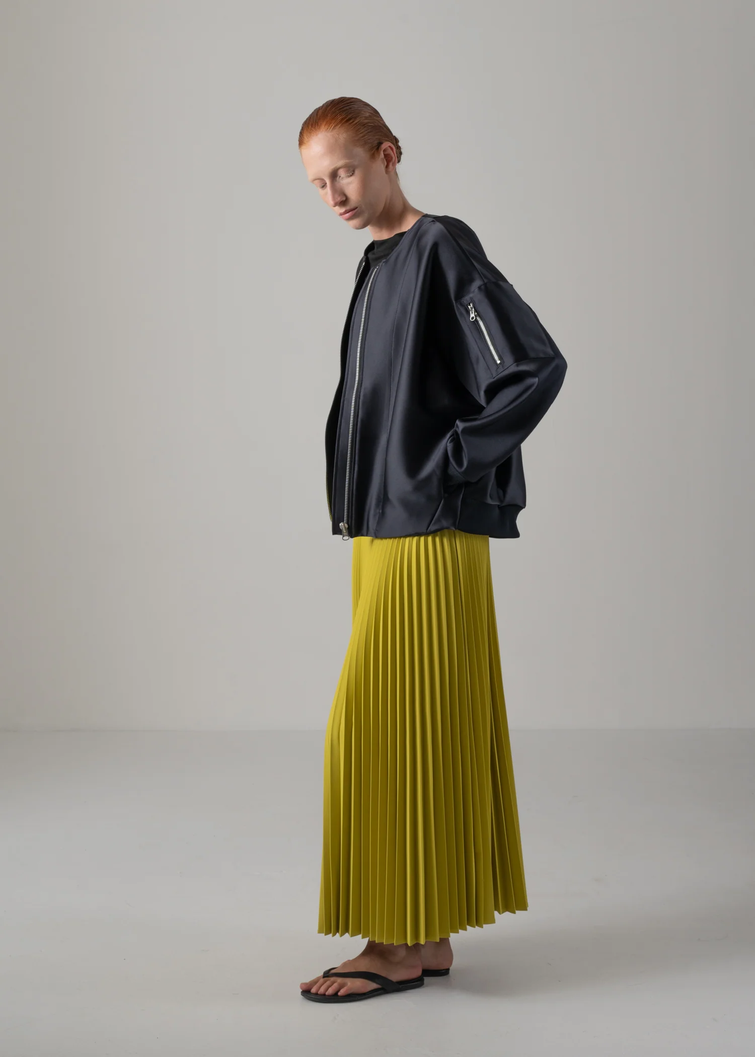 13 NESSA ACCORDION PLEATED SKIRT / OPAQUE TWILL - C14 - Image 9