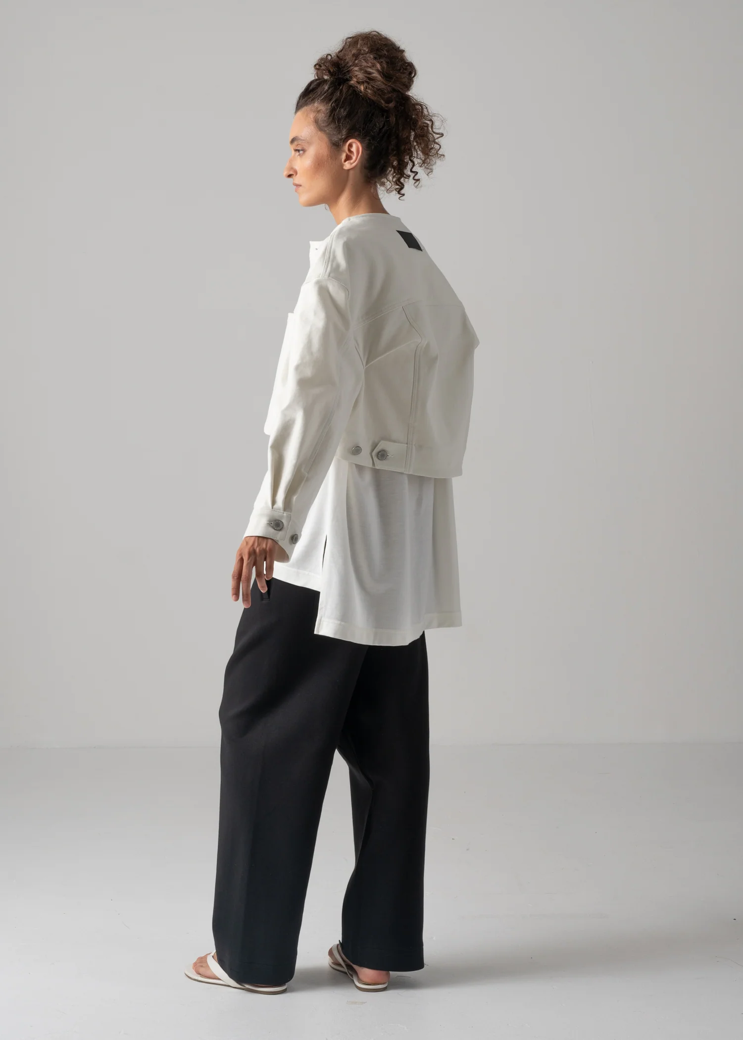 16 NIKKI COLLARLESS JACKET / HYPER DENIM JERSEY - C14 - Image 3
