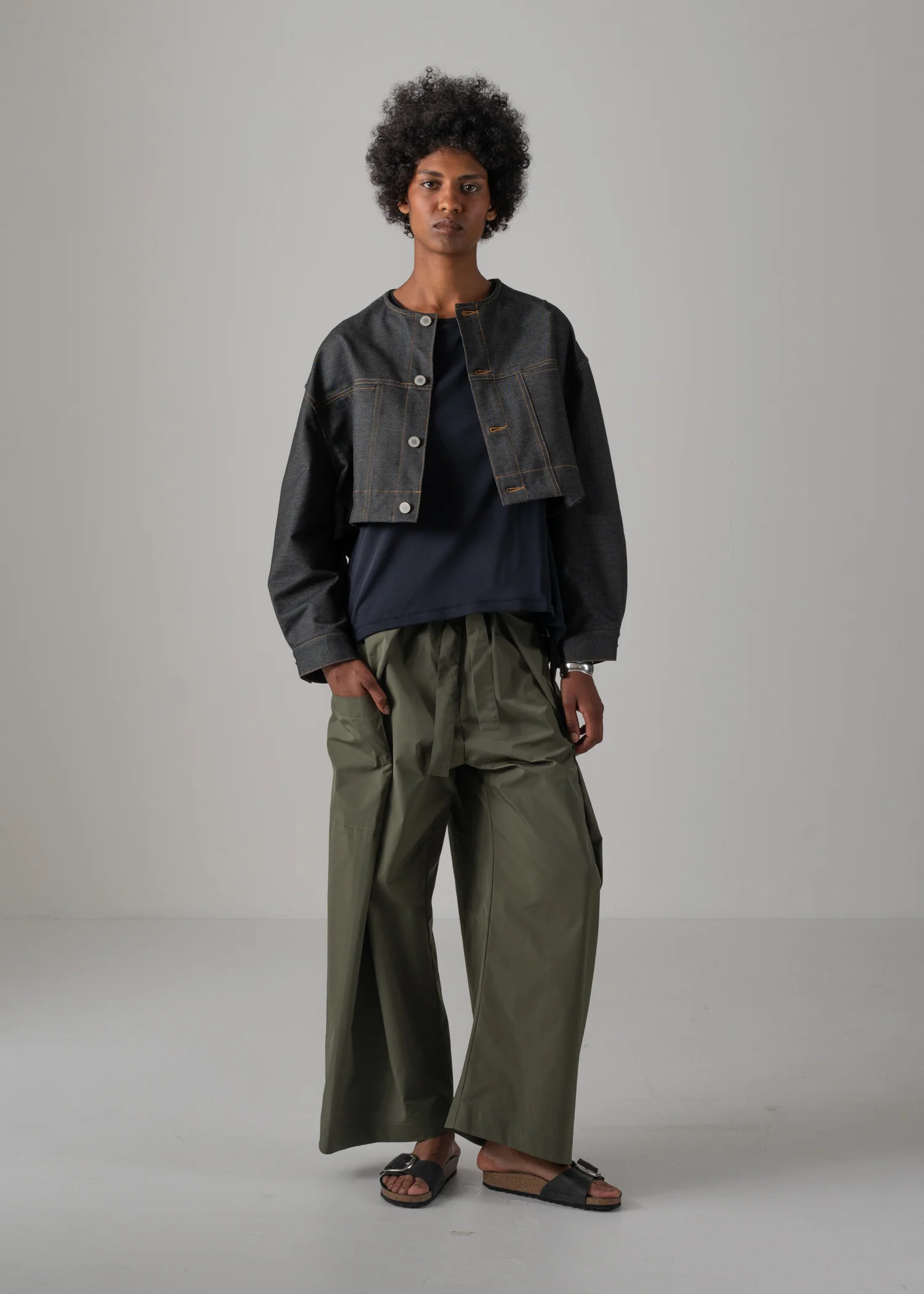 16 NIKKI COLLARLESS JACKET / HYPER DENIM JERSEY - C14 - Image 5